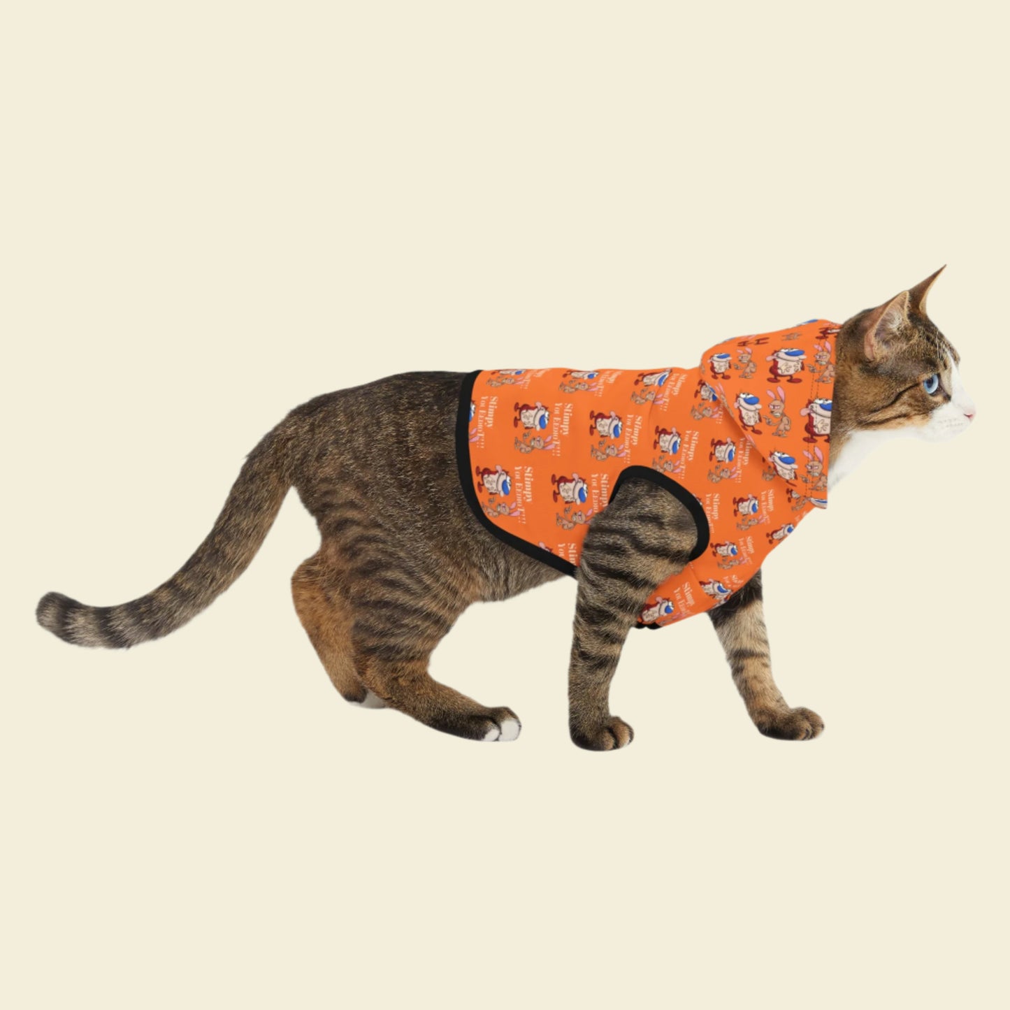Ren and Stimpy Pet Hoodie. Warm winter jumper for dogs and cats.