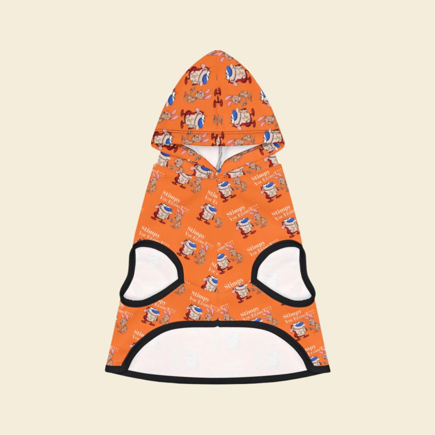 Ren and Stimpy Pet Hoodie. Warm winter jumper for dogs and cats.