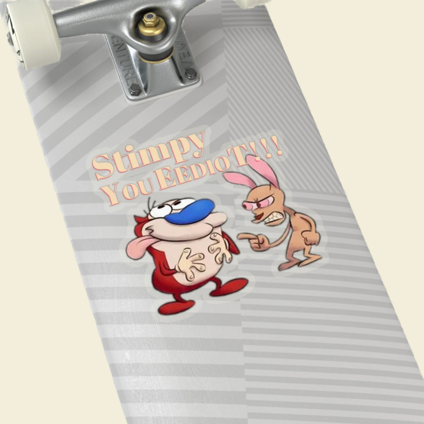Ren and Stimpy Kiss-Cut Stickers. 90s cartoon laptop, luggage, back pack, skateboard, phone case and other stickers.