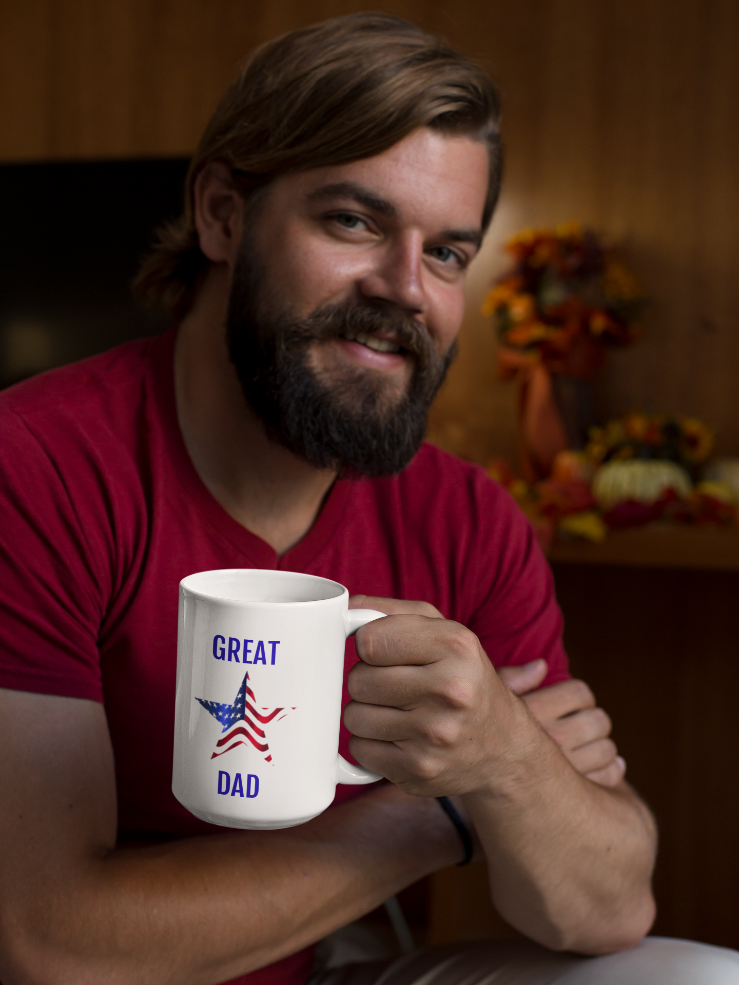 Great American Dad Ceramic Mug 15oz. Dad Gift for under ten dollars. Perfect for any Father's Day.