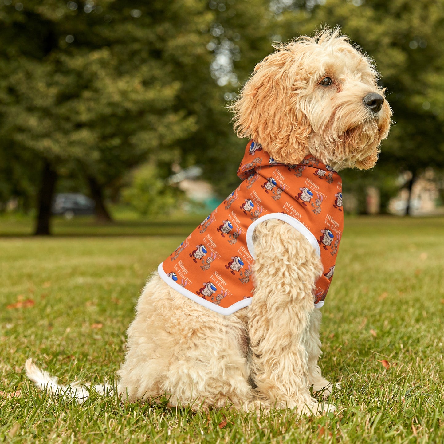 Ren and Stimpy Pet Hoodie. Warm winter jumper for dogs and cats.