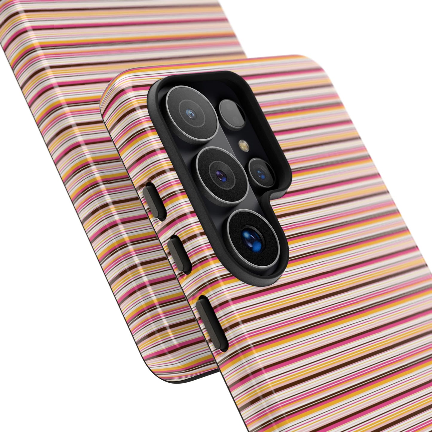 Retro Stripe Phone Case – Vintage Protective iPhone & Samsung Case with Wireless Charging