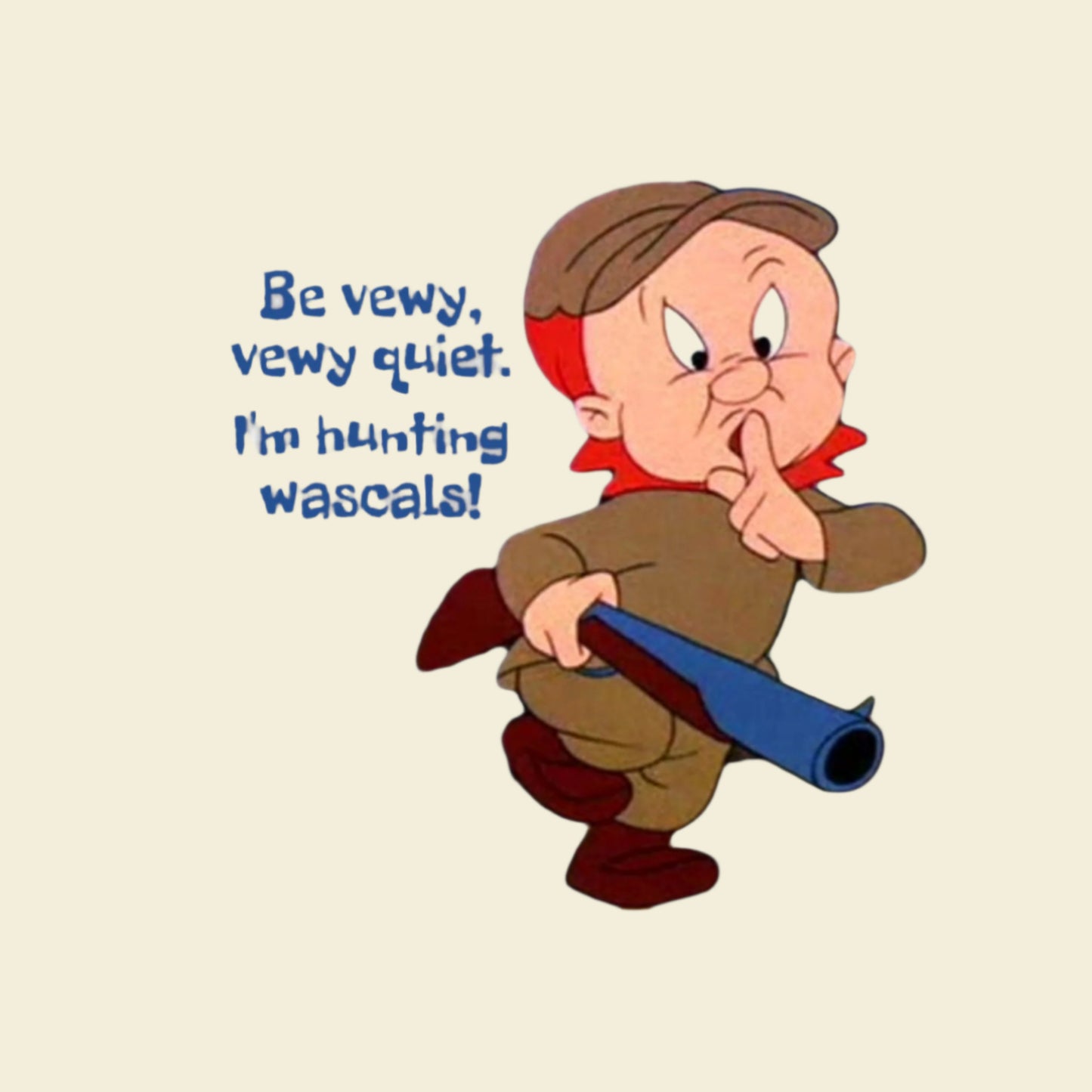 Elmer Fudd Cartoon art. Great for car, laptop, phone, notebook, locker & Kiss-Cut vinyl Stickers.