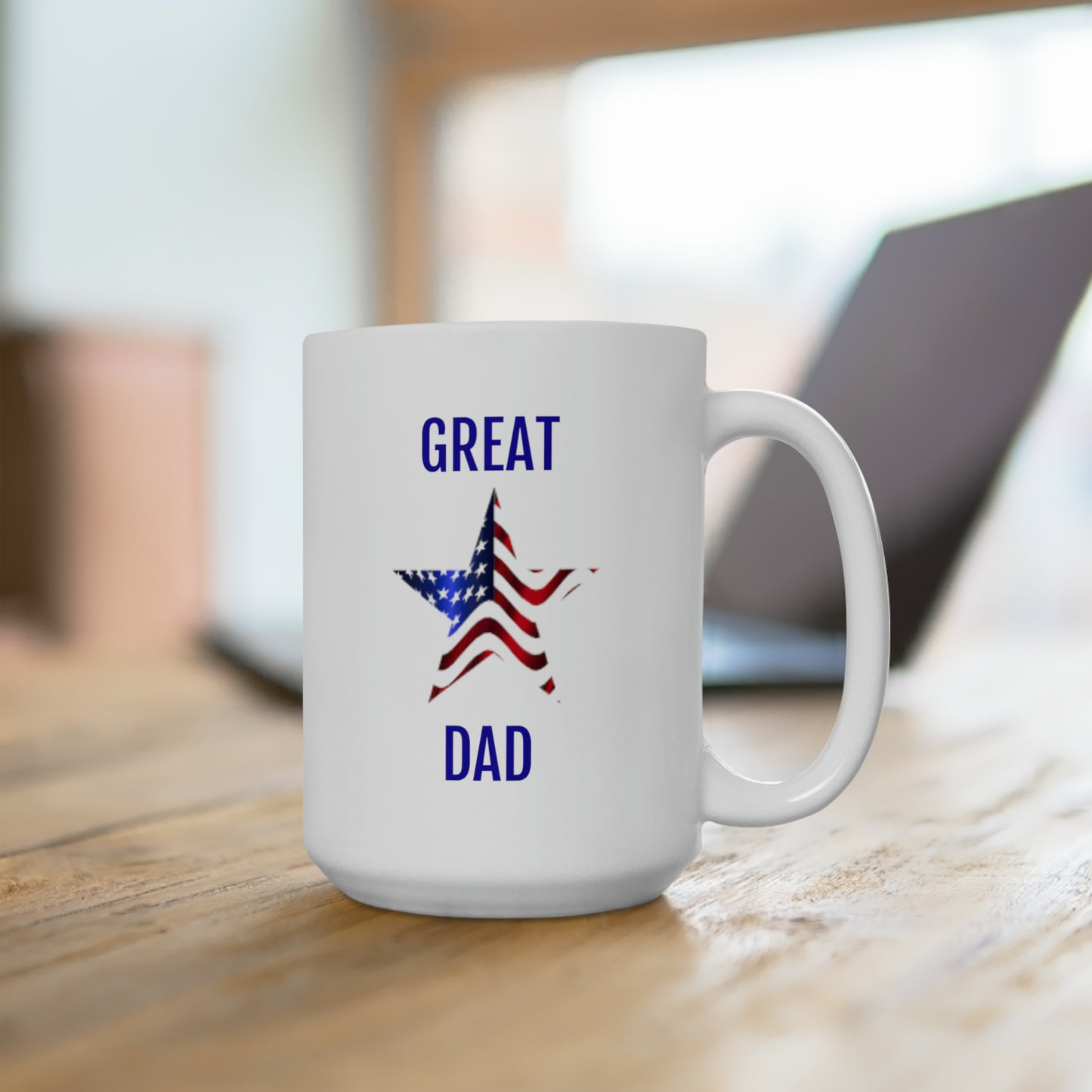 Great American Dad Ceramic Mug 15oz. Dad Gift for under ten dollars. Perfect for any Father's Day.