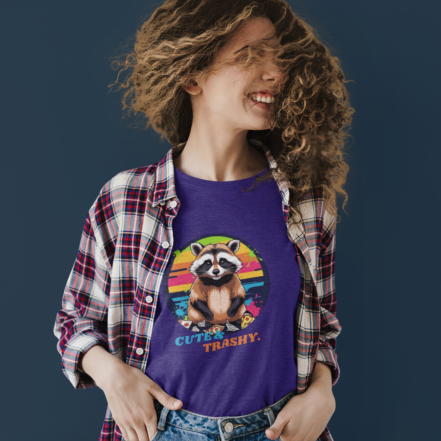 Trash Panda T Shirt. Cute & Trashy Raccoon Women's Tee, Fun Graphic T-Shirt, Trash Panda shirts for women.