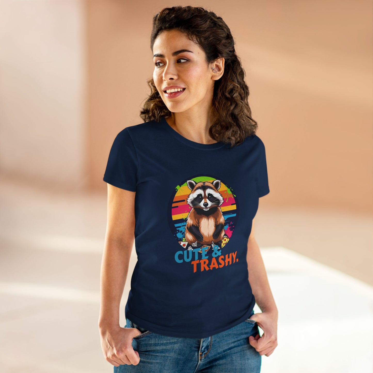 Trash Panda T Shirt. Cute & Trashy Raccoon Women's Tee, Fun Graphic T-Shirt, Trash Panda shirts for women.