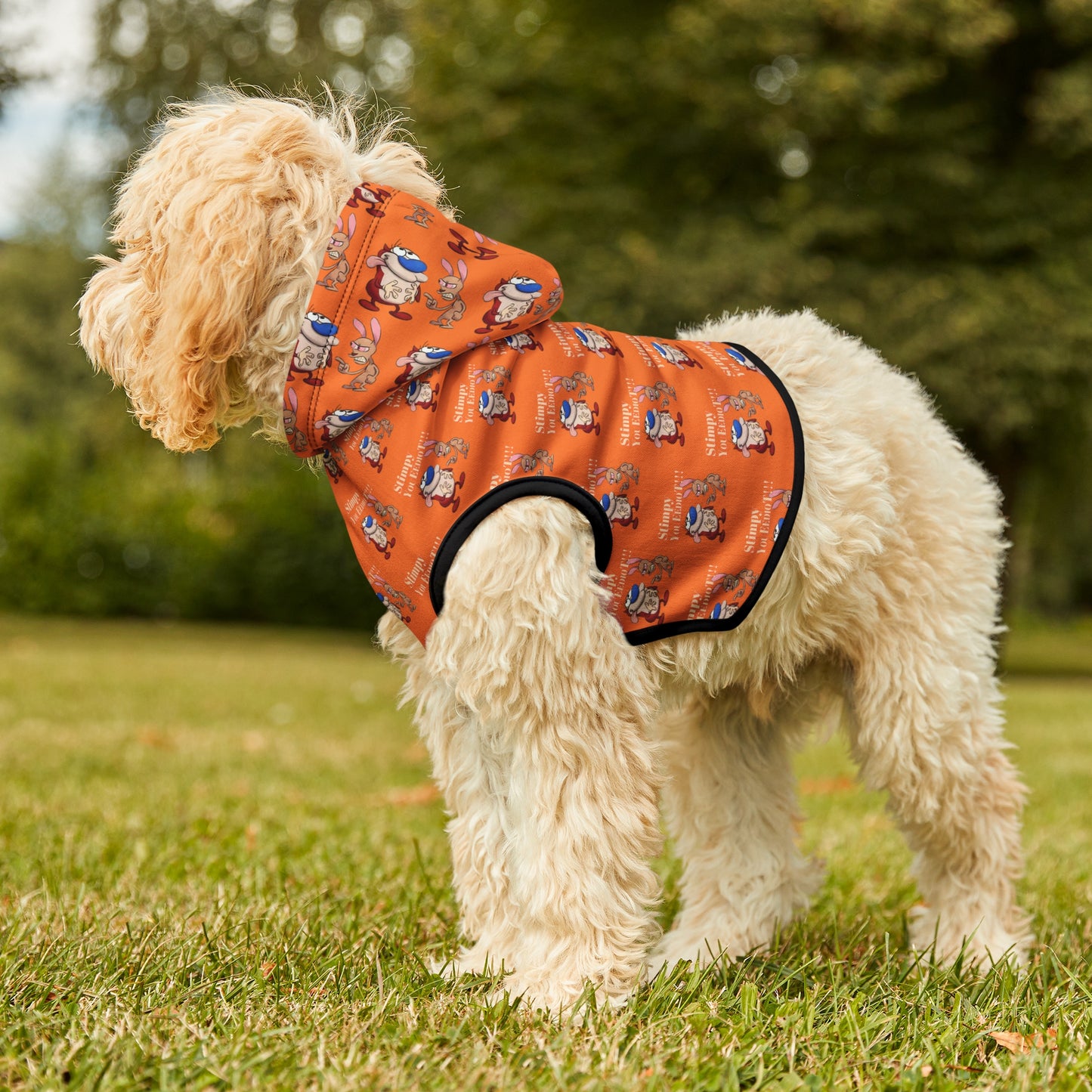 Ren and Stimpy Pet Hoodie. Warm winter jumper for dogs and cats.