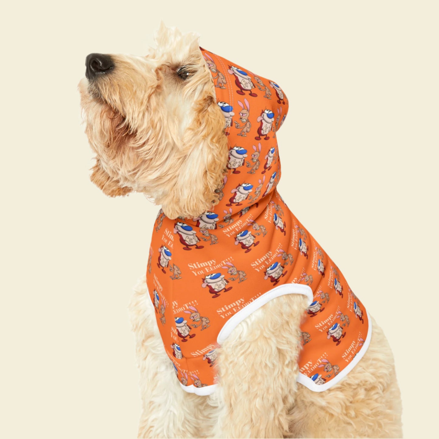 Ren and Stimpy Pet Hoodie. Warm winter jumper for dogs and cats.