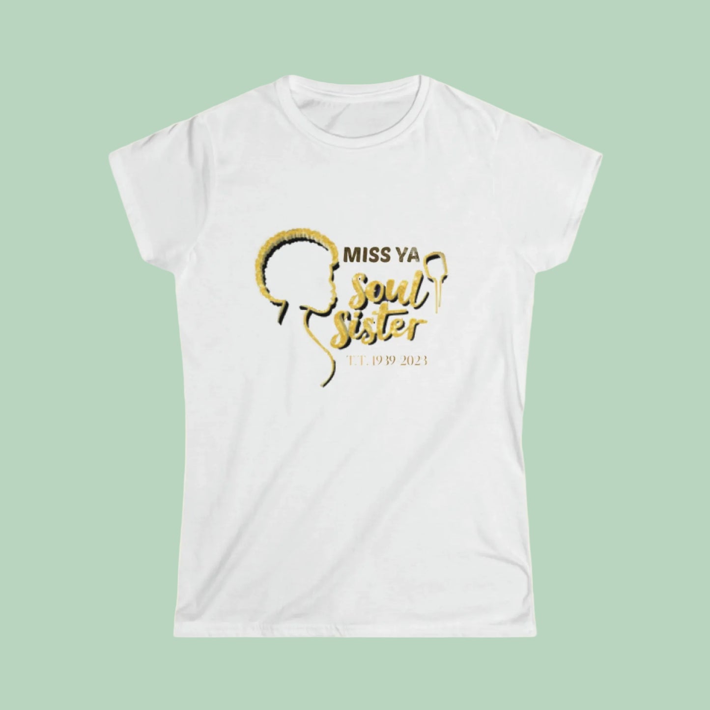 Woman wearing Tina Turner inspired Private Dancer graphic t shirt