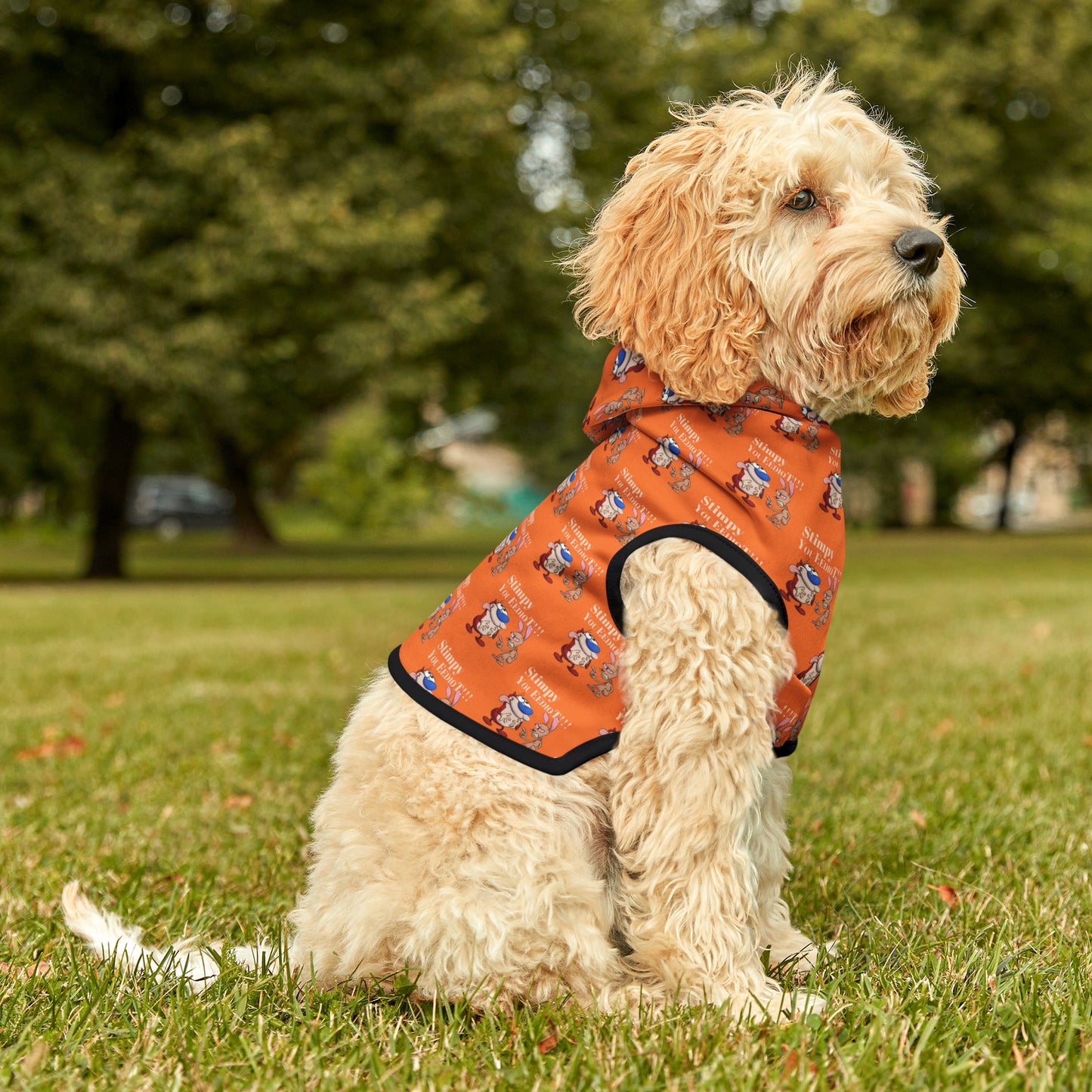Ren and Stimpy Pet Hoodie. Warm winter jumper for dogs and cats.