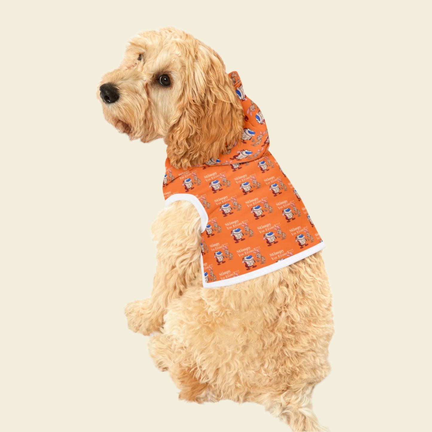 Ren and Stimpy Pet Hoodie. Warm winter jumper for dogs and cats.