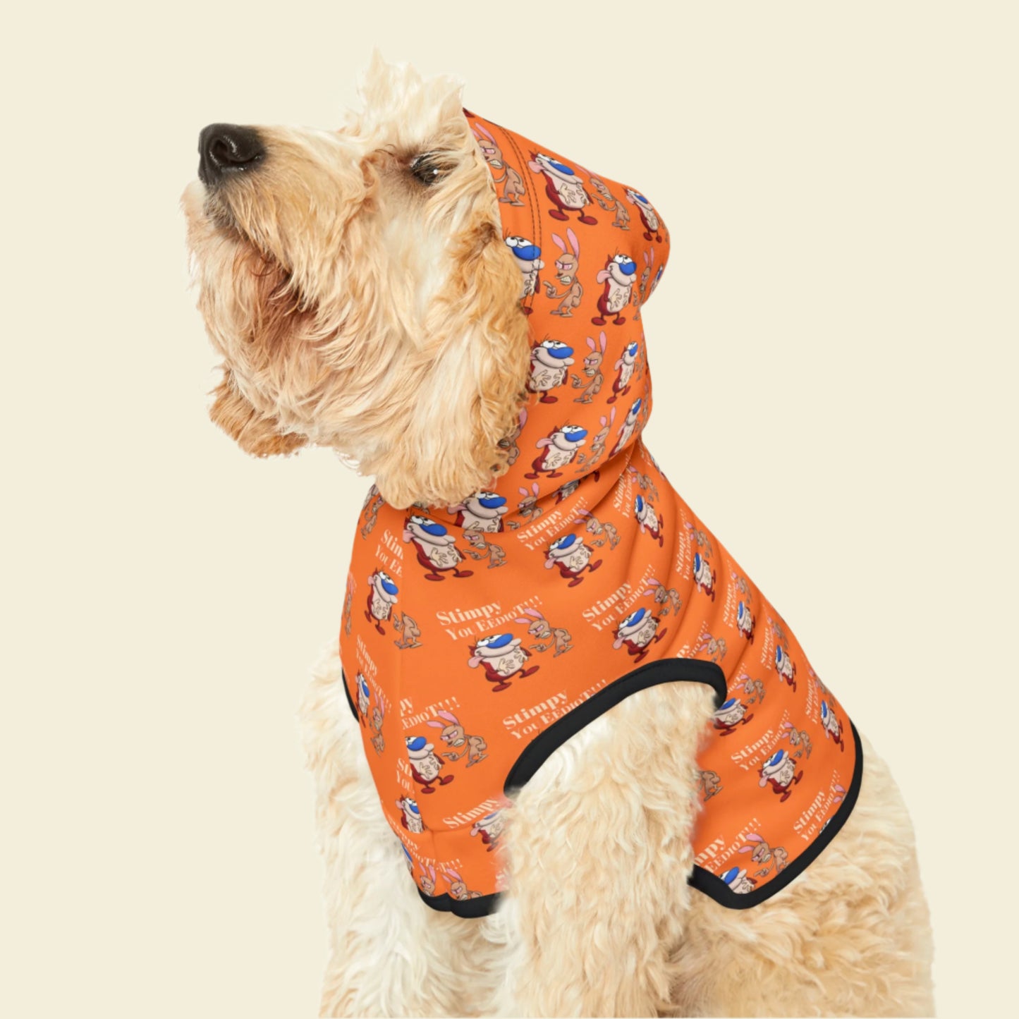 Ren and Stimpy Pet Hoodie. Warm winter jumper for dogs and cats.