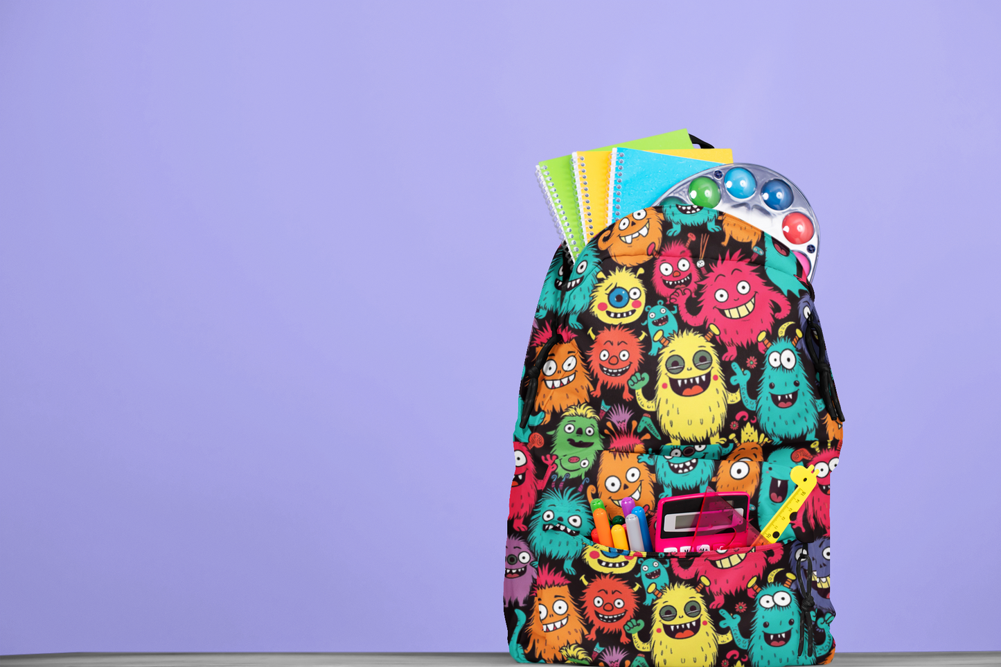 Monster Kids Backpack, Back to School Bag, School Supplies for going back to school. Personalizable Kids Backpack.