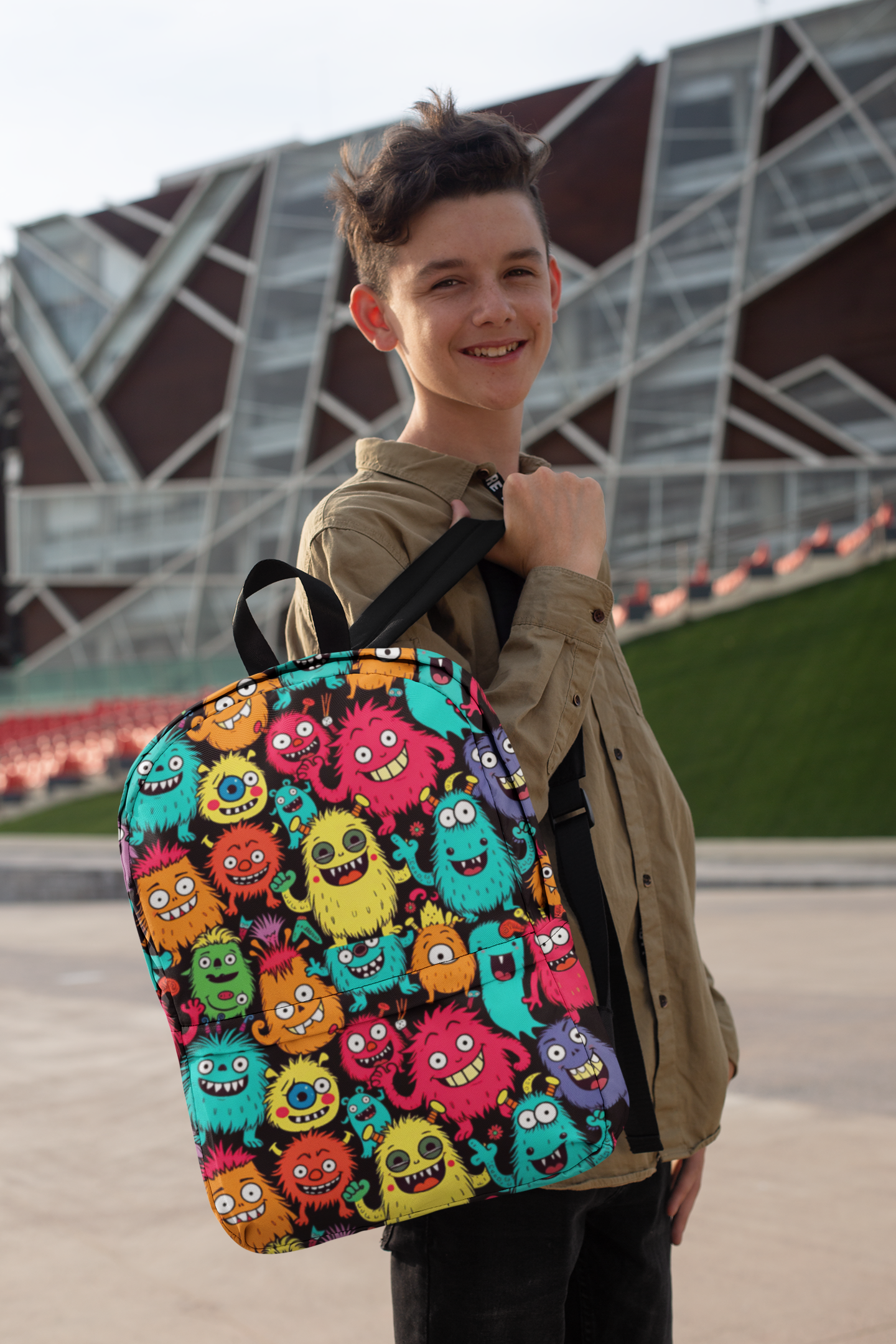 Monster Kids Backpack, Back to School Bag, School Supplies for going back to school. Personalizable Kids Backpack.