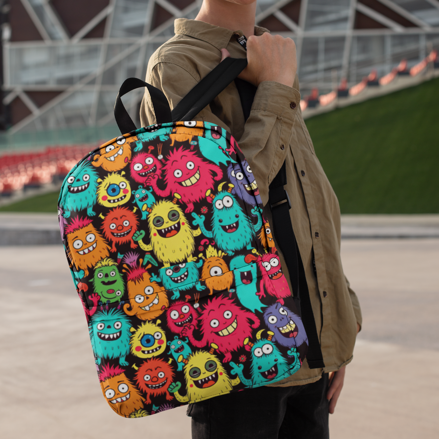 Monster Kids Backpack, Back to School Bag, School Supplies for going back to school. Personalizable Kids Backpack.