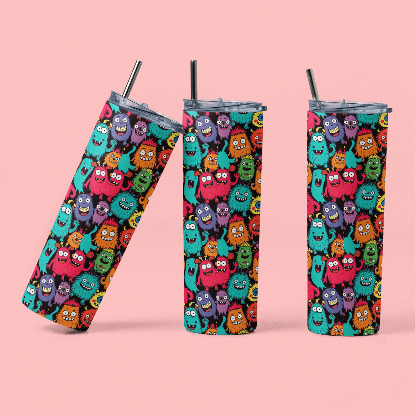 Monster skinny Back to School tumbler, Custom tumbler, Insulated Tumbler, 20oz travel mug, going back to School Supplies