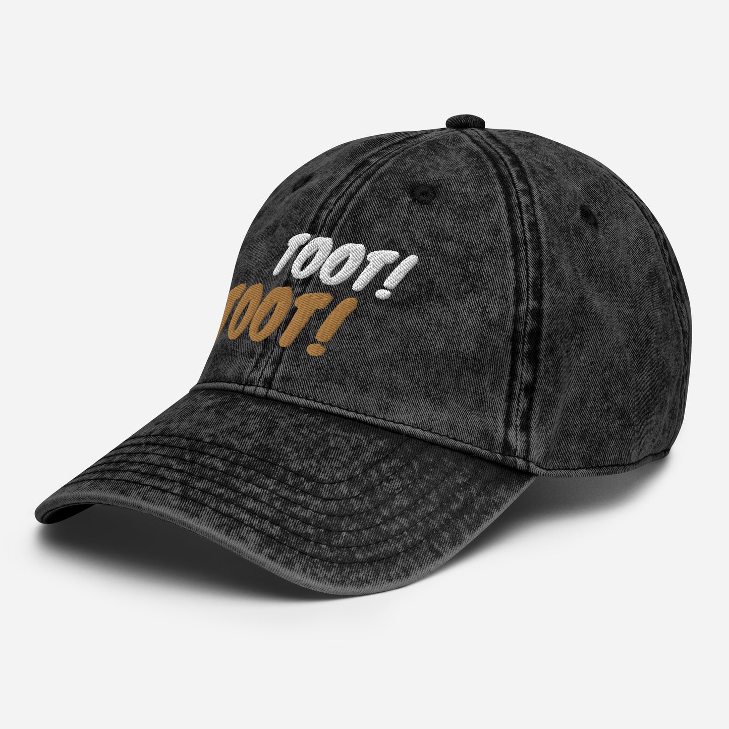 Vintage Feel Cotton Twill Train Conductor Cap. Baseball cap designed for train engineers and train enthusiasts.