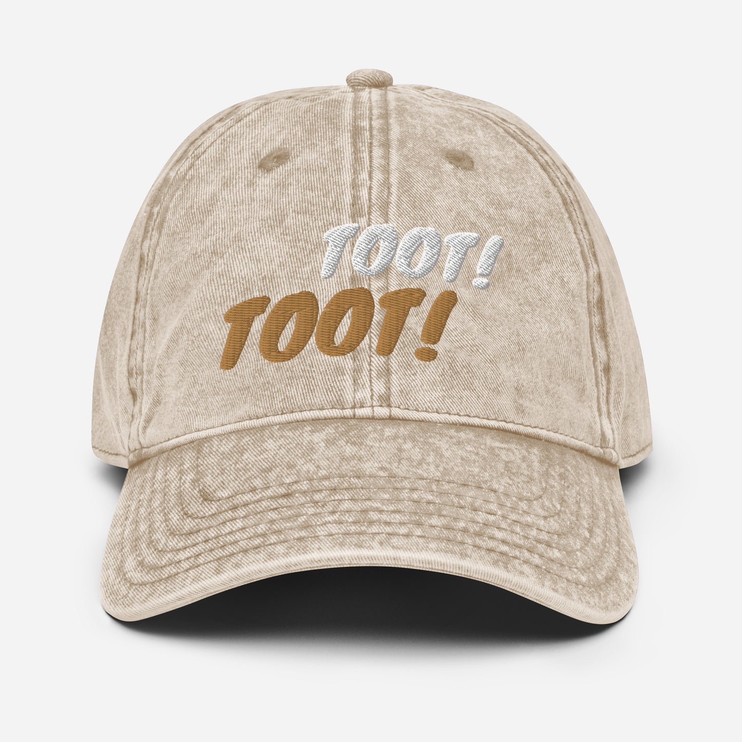 Vintage Feel Cotton Twill Train Conductor Cap. Baseball cap designed for train engineers and train enthusiasts.