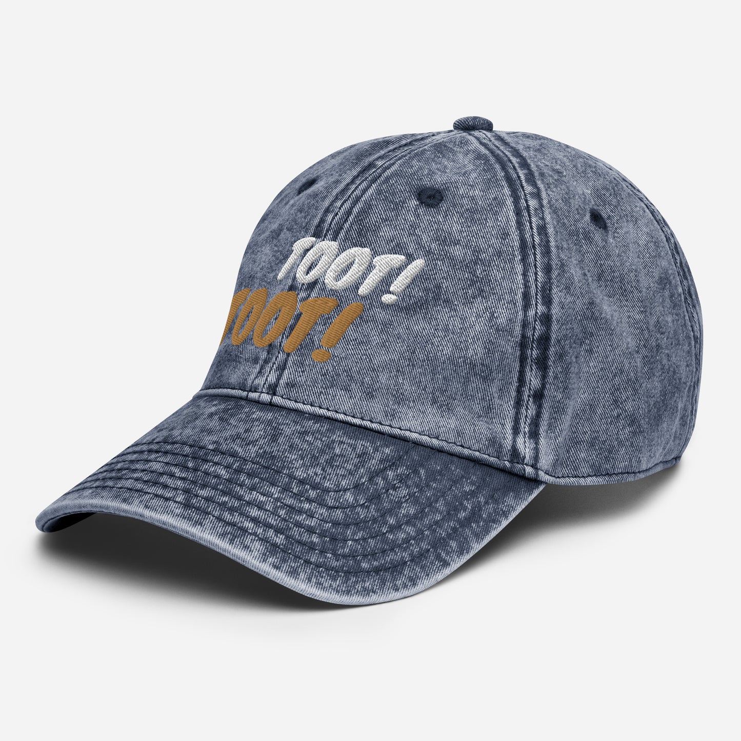 Vintage Feel Cotton Twill Train Conductor Cap. Baseball cap designed for train engineers and train enthusiasts.