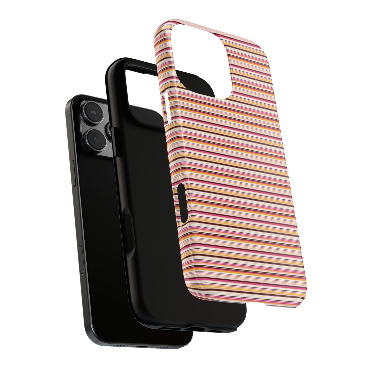 Retro Stripe Phone Case – Vintage Protective iPhone & Samsung Case with Wireless Charging