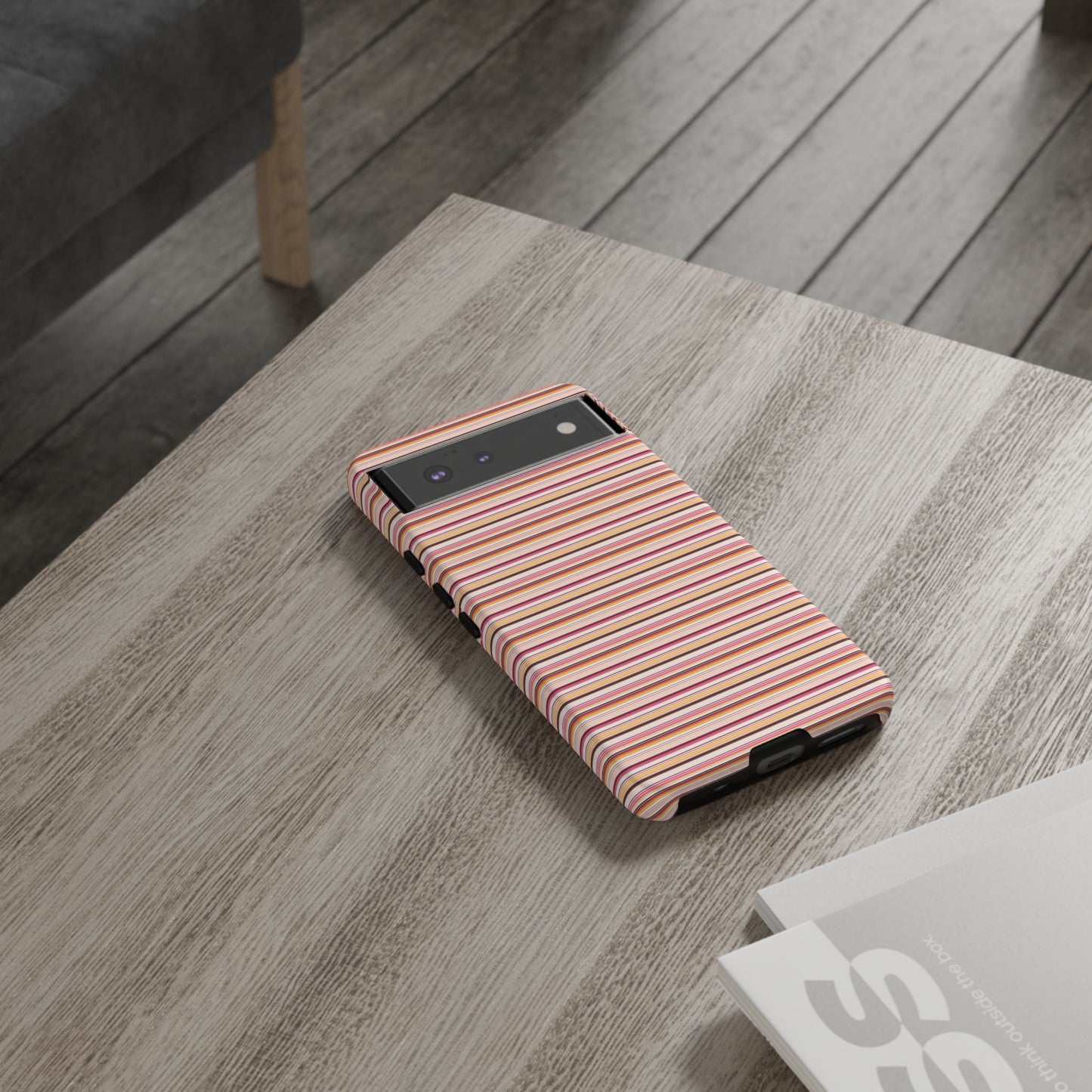Retro Stripe Phone Case – Vintage Protective iPhone & Samsung Case with Wireless Charging