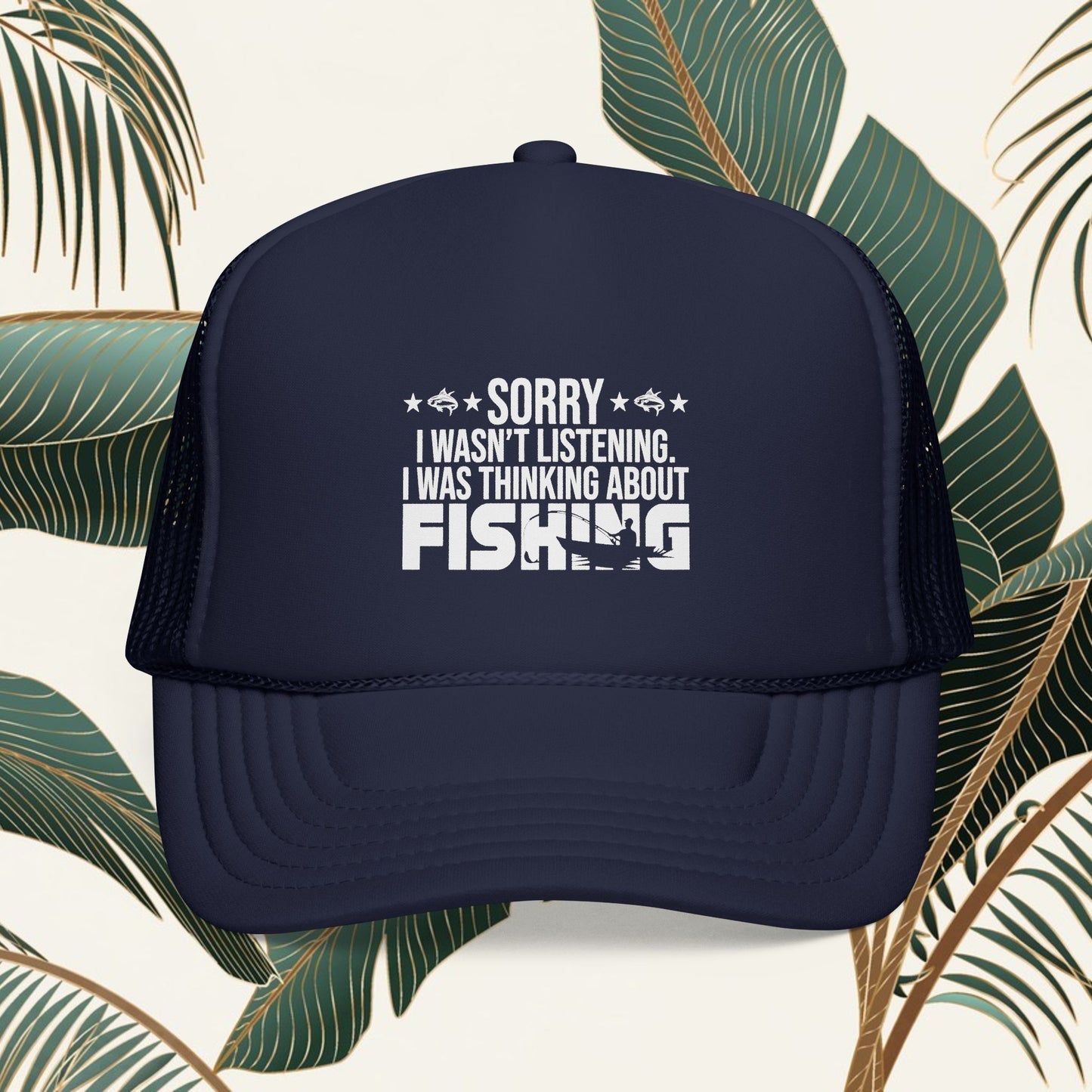 Funny Fishing Trucker Hat: Adjustable Mesh Baseball Cap | Outdoor Fishing Hat for Men & Women