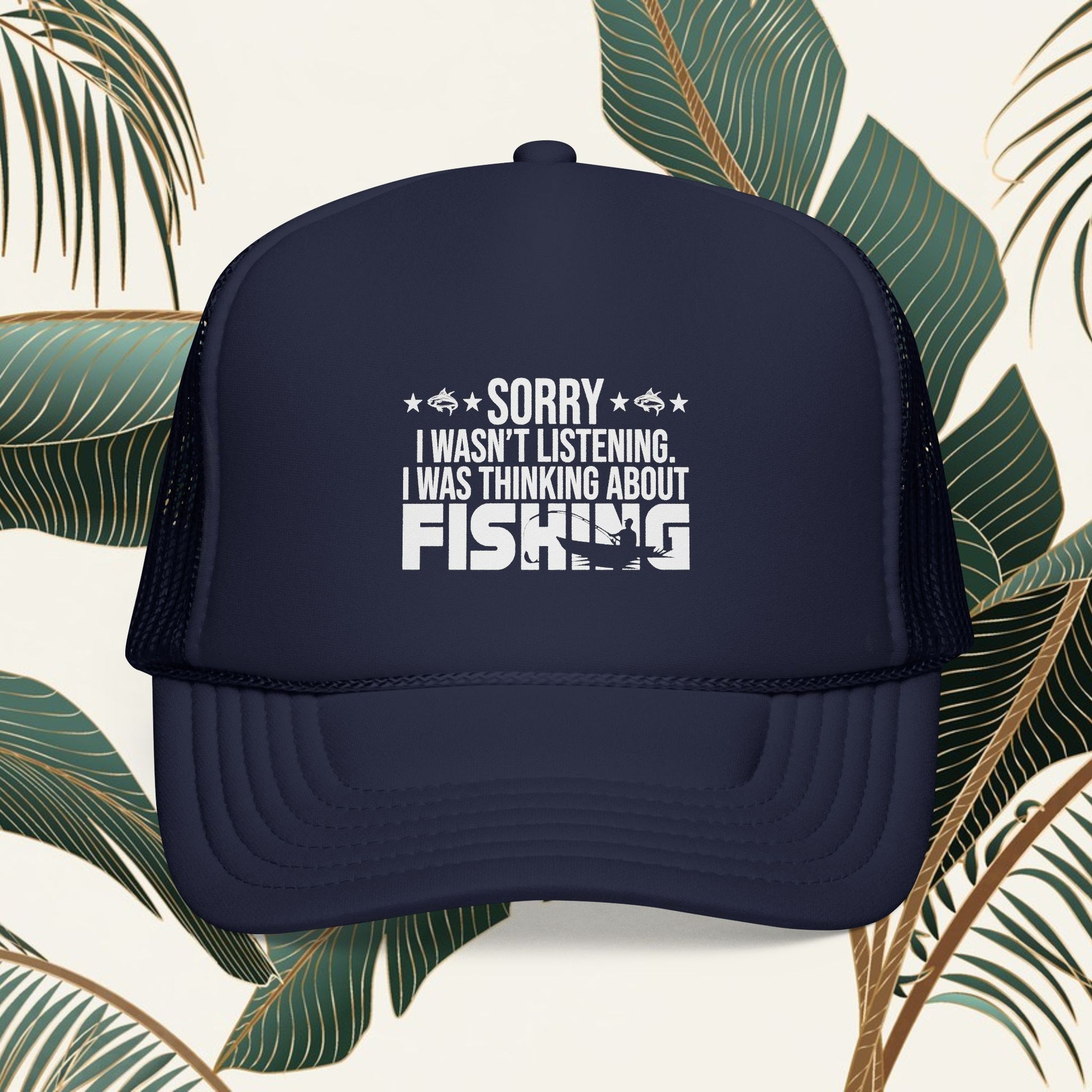 Funny Fishing Trucker Hat: Adjustable Mesh Baseball Cap | Outdoor Fishing Hat for Men & Women