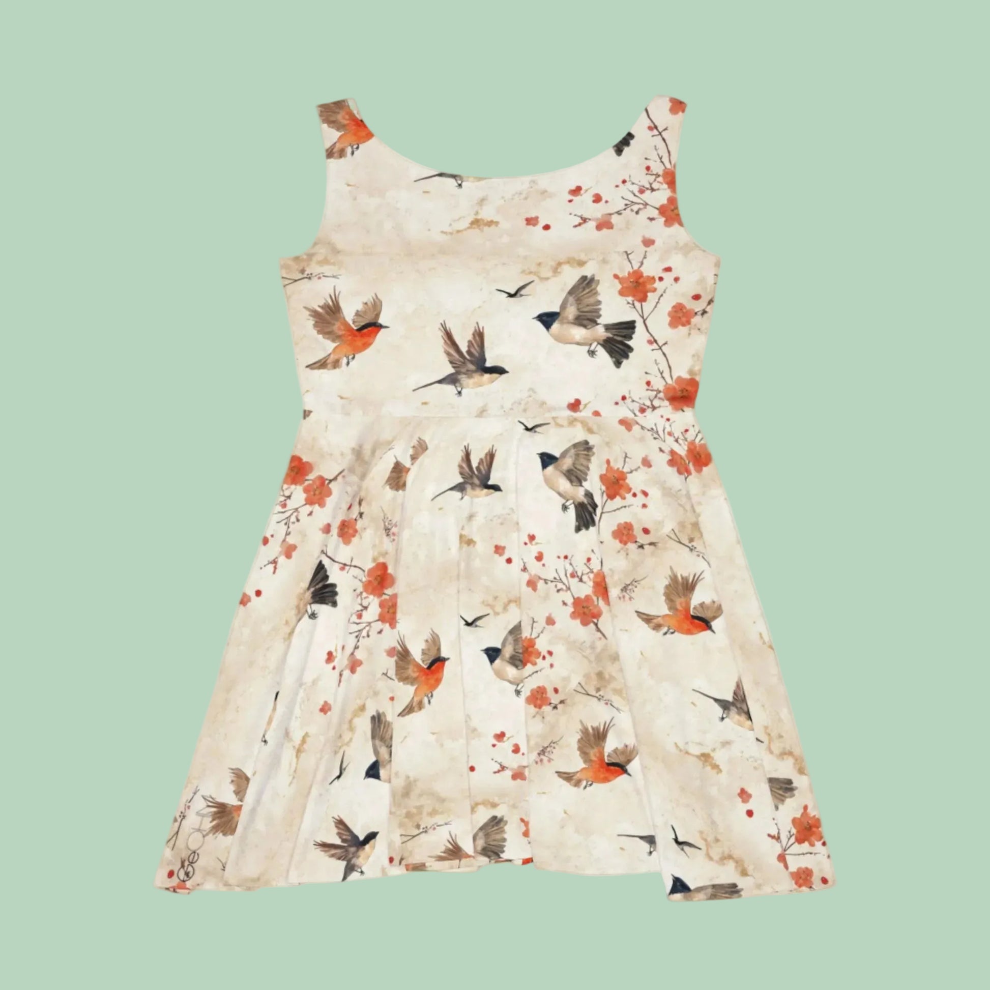 Japanese Bird Skater Dress for Women: Flared Casual Dress with Artisti – GeOHM Japanese Bird Skater Dress for Women: Flared Casual Dress with Artisti – GeOHM