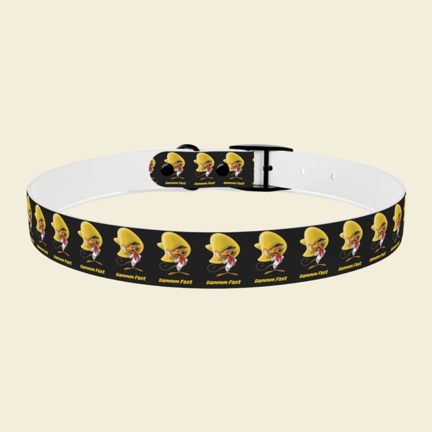 Speedy Gonzalez dog collar in black