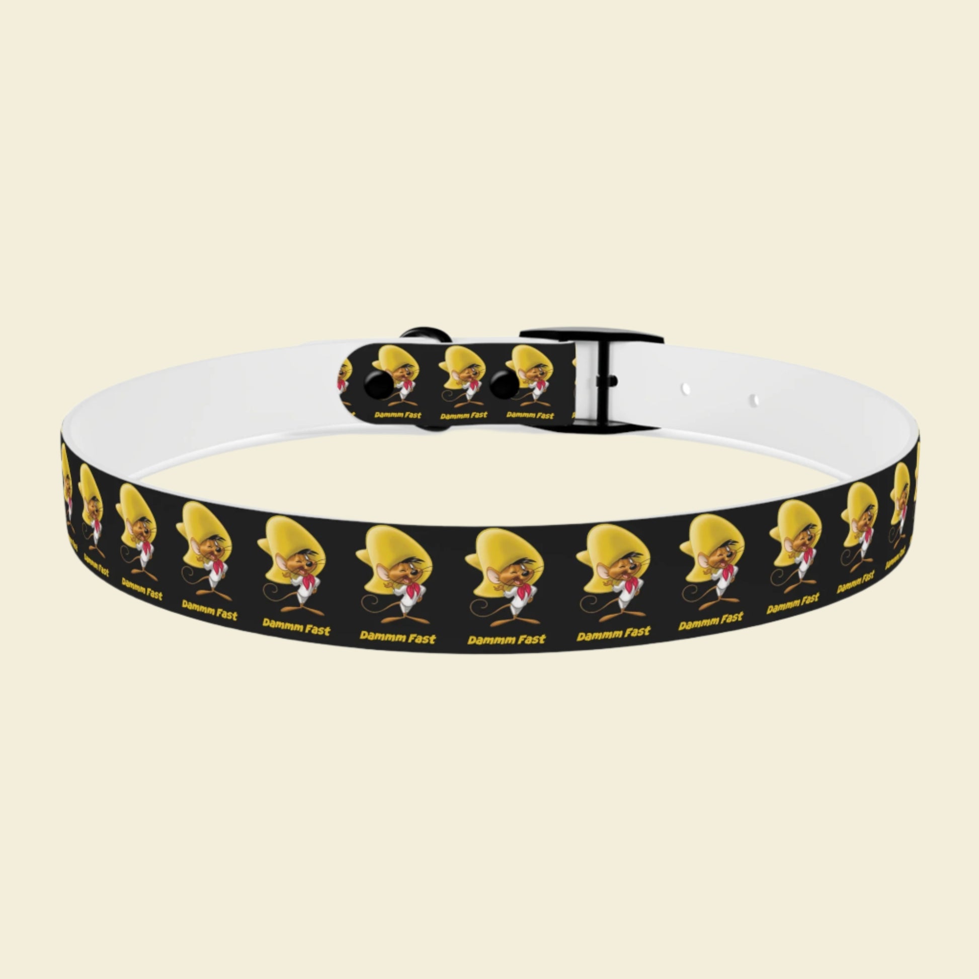 Speedy Gonzalez dog collar in black