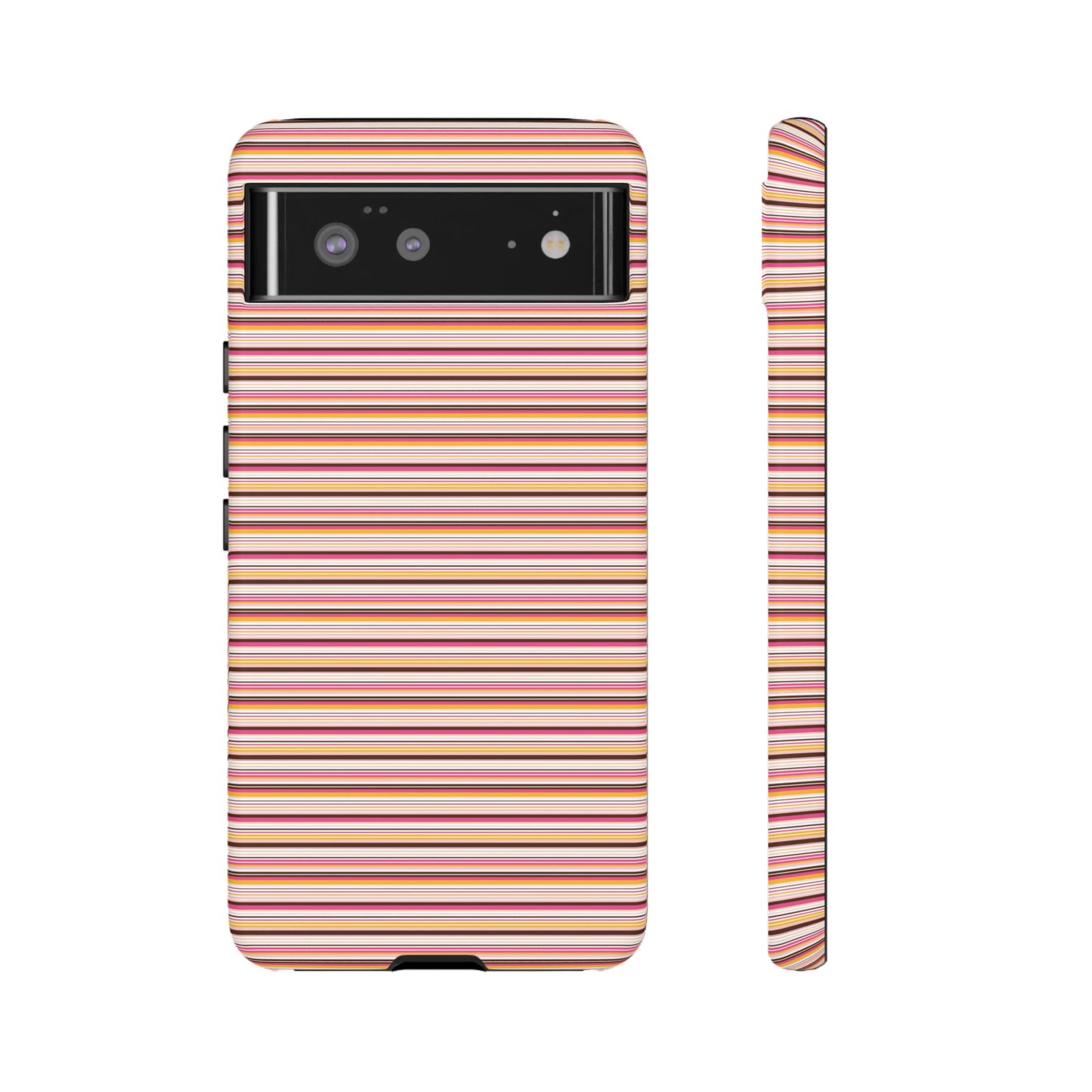 Retro Stripe Phone Case – Vintage Protective iPhone & Samsung Case with Wireless Charging