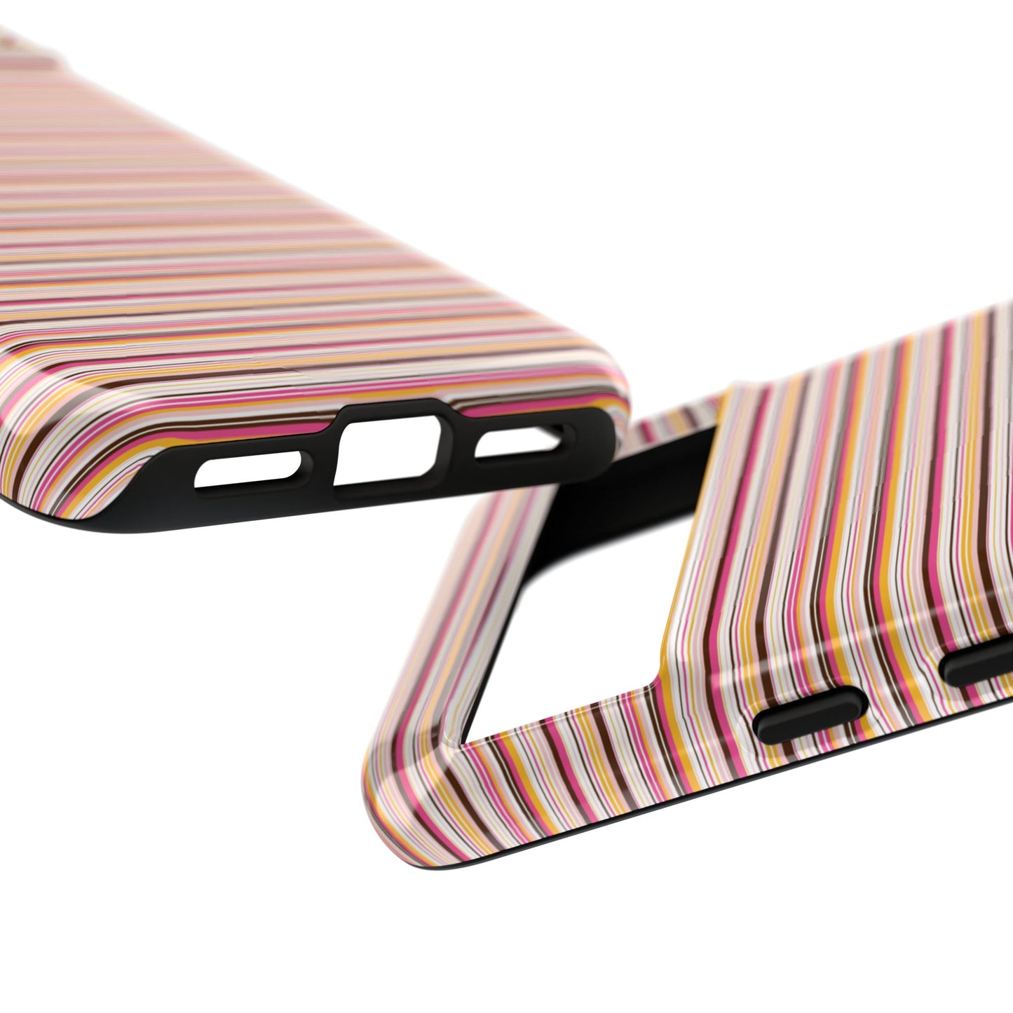 Retro Stripe Phone Case – Vintage Protective iPhone & Samsung Case with Wireless Charging