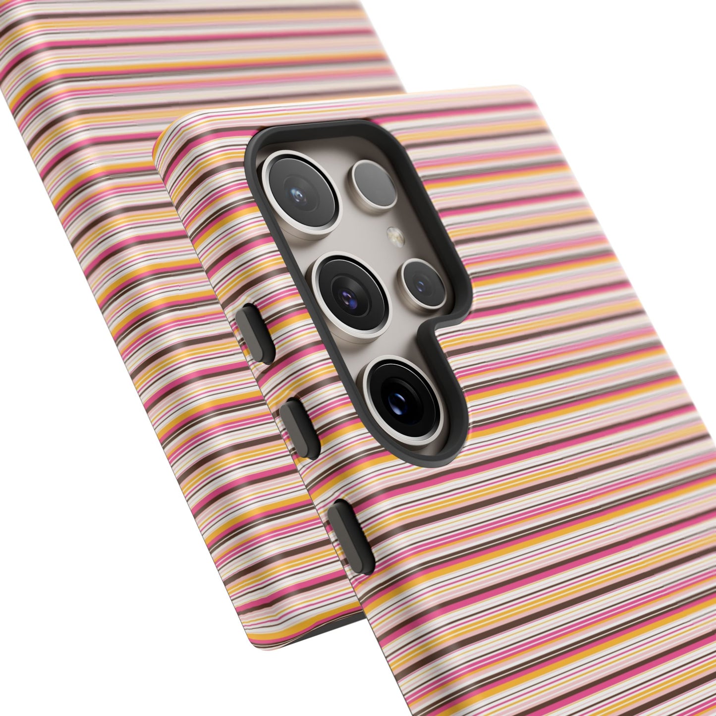 Retro Stripe Phone Case – Vintage Protective iPhone & Samsung Case with Wireless Charging