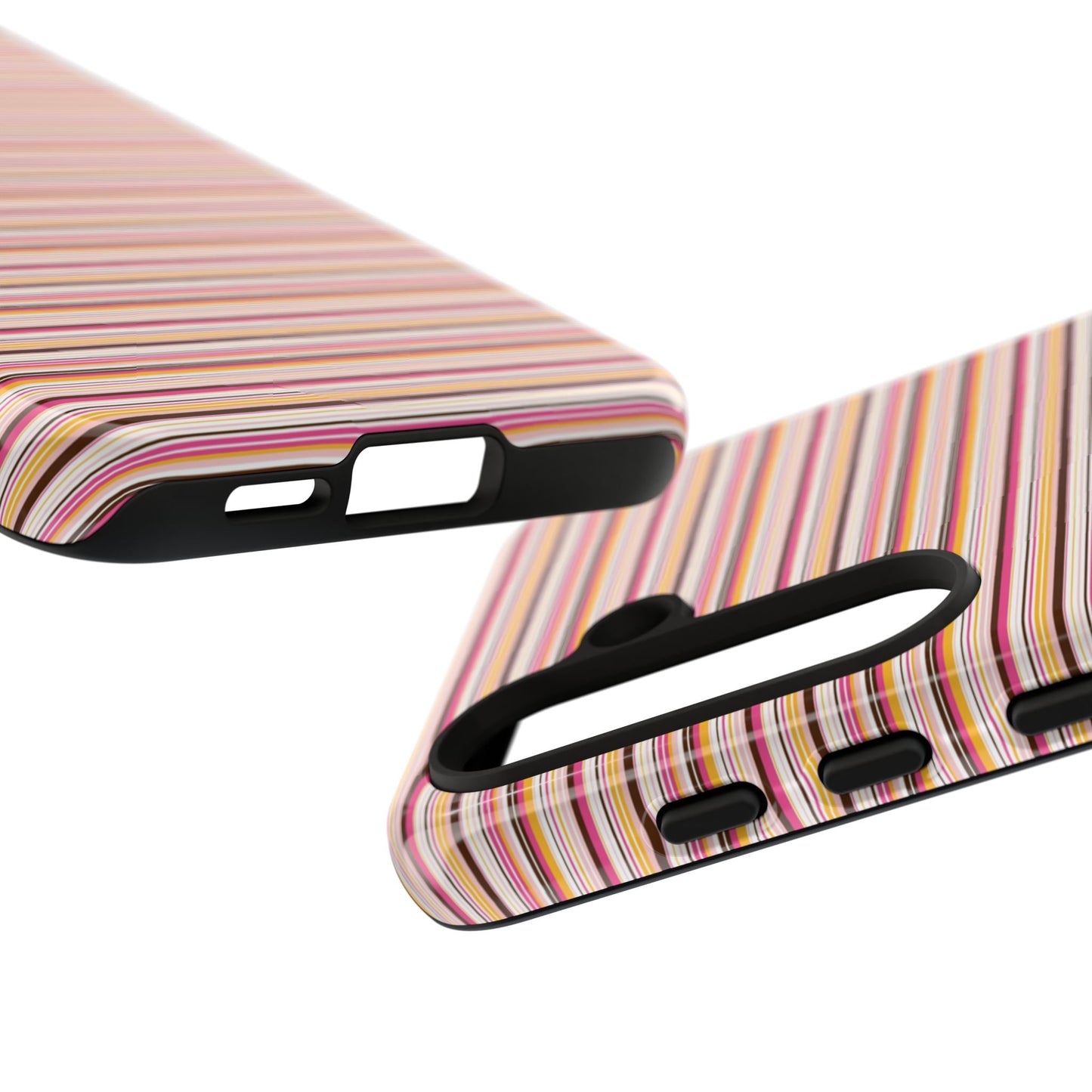 Retro Stripe Phone Case – Vintage Protective iPhone & Samsung Case with Wireless Charging