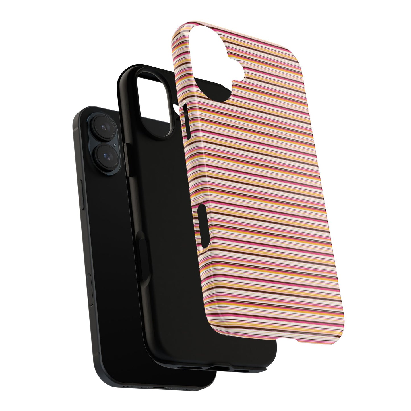 Retro Stripe Phone Case – Vintage Protective iPhone & Samsung Case with Wireless Charging