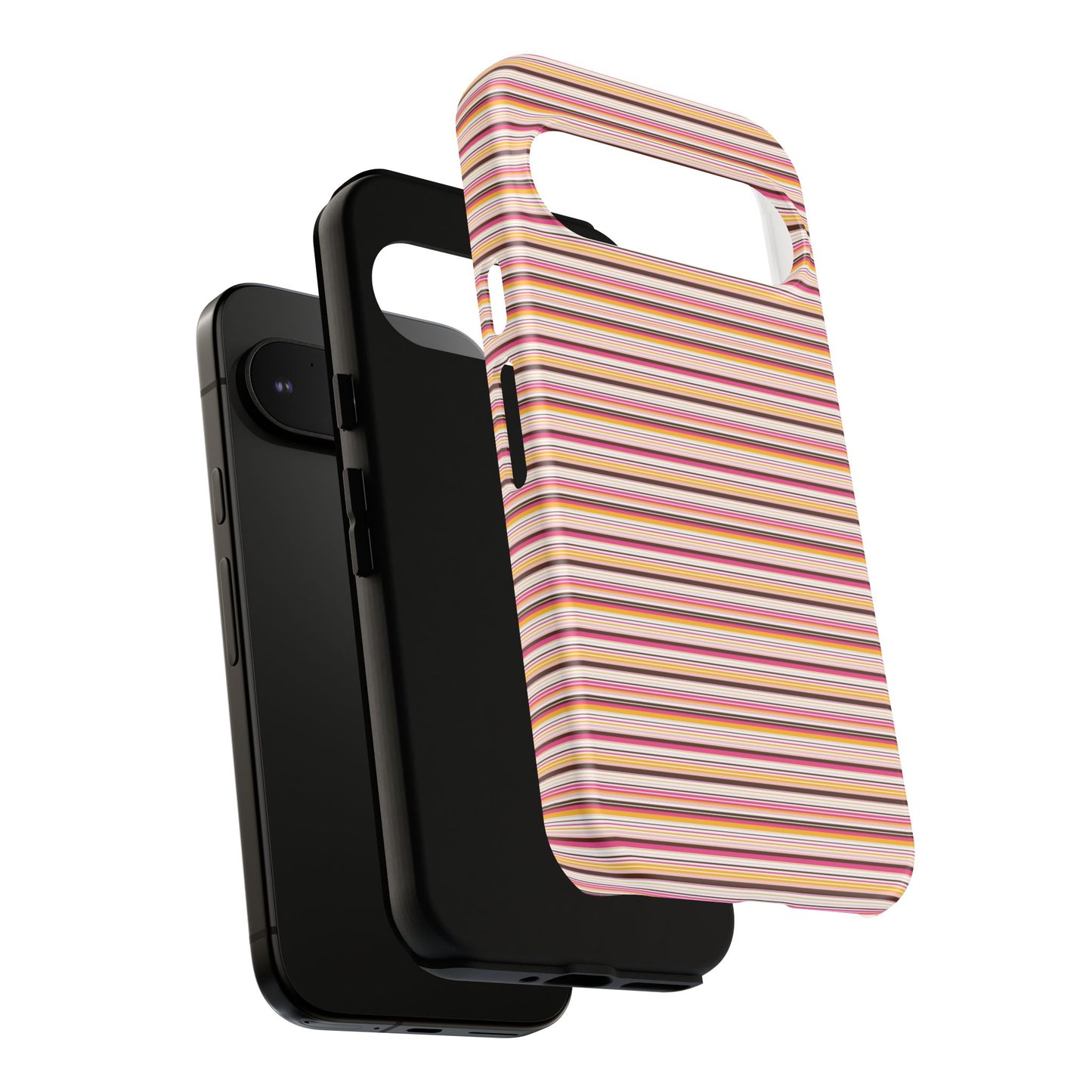 Retro Stripe Phone Case – Vintage Protective iPhone & Samsung Case with Wireless Charging