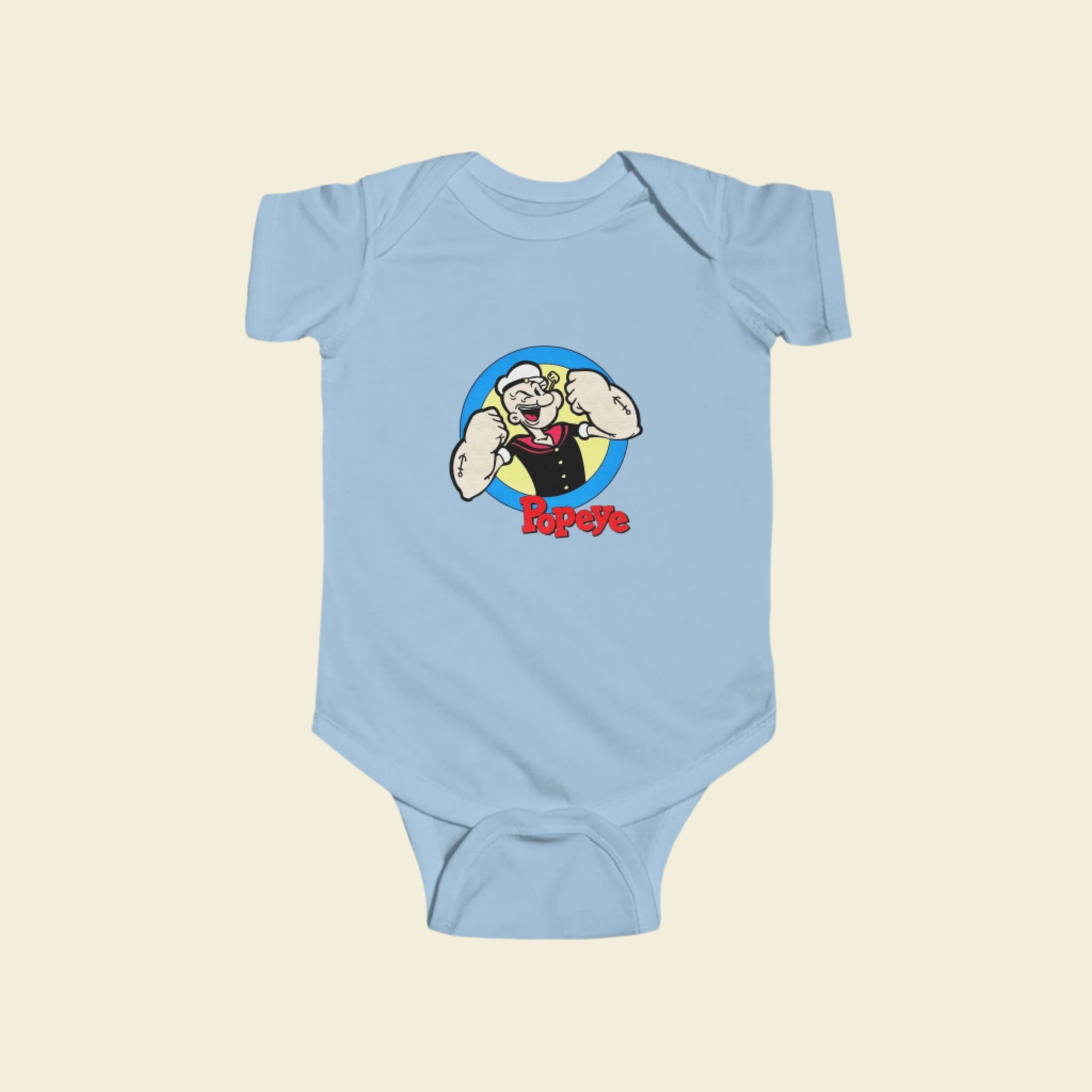 Vintage Cartoon Popeye Baby Onesie 0-3 months. Adorable for Your Little Sailor! 0-3 Months Baby Boy Clothes. Baby Shower.