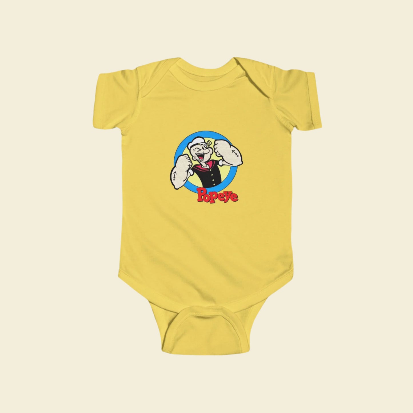 Vintage Cartoon Popeye Baby Onesie 0-3 months. Adorable for Your Little Sailor! 0-3 Months Baby Boy Clothes. Baby Shower.