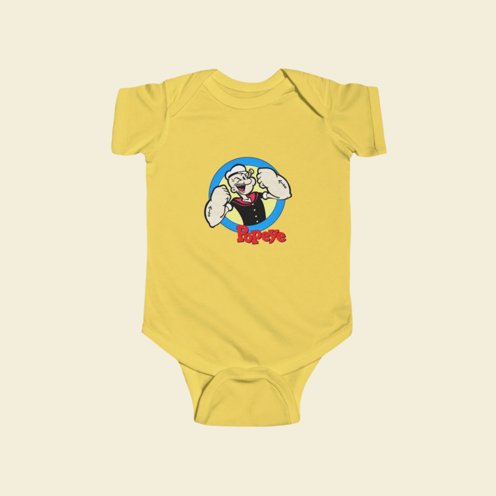 Vintage Cartoon Popeye Baby Onesie 0-3 months. Adorable for Your Little Sailor! 0-3 Months Baby Boy Clothes. Baby Shower.