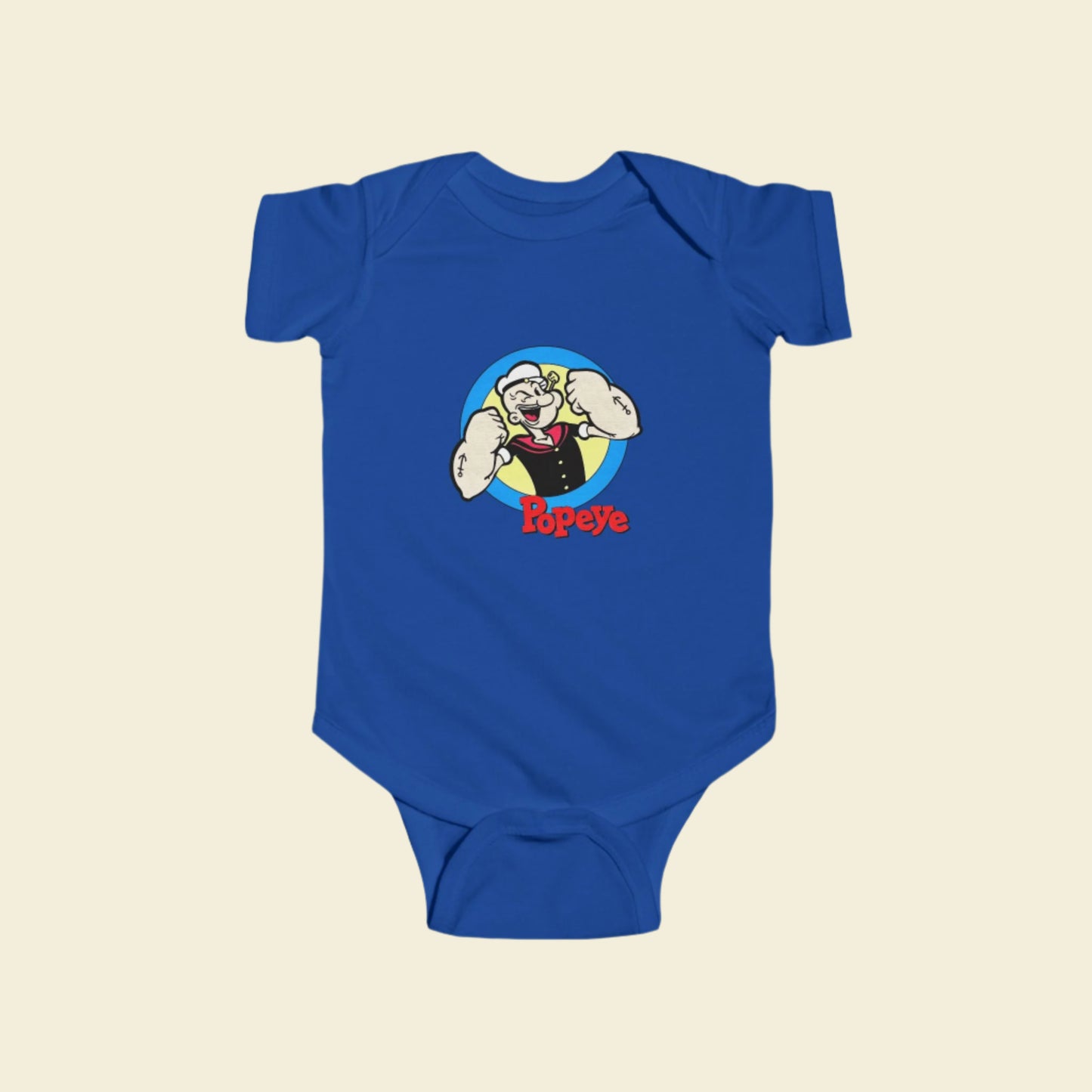 Vintage Cartoon Popeye Baby Onesie 0-3 months. Adorable for Your Little Sailor! 0-3 Months Baby Boy Clothes. Baby Shower.