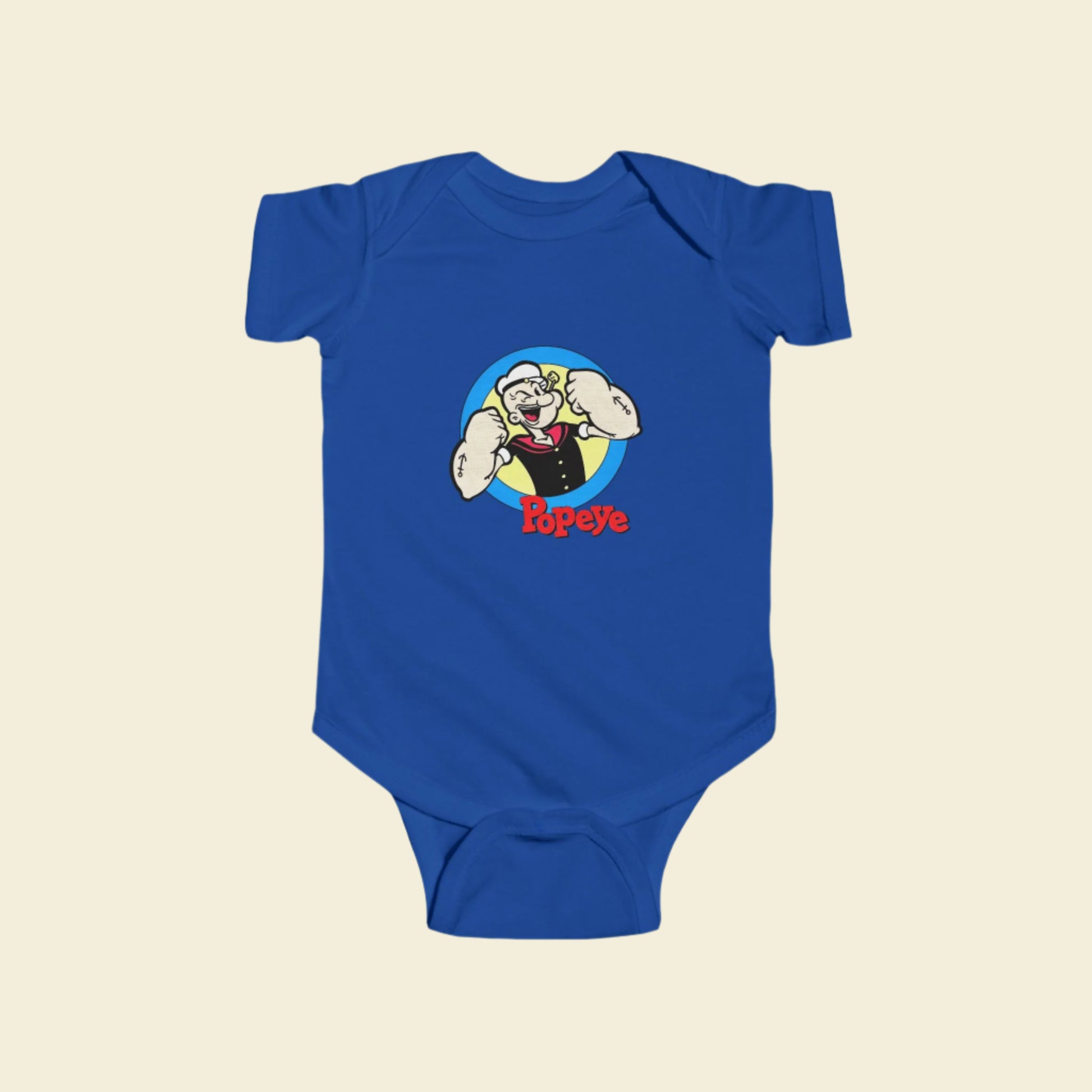Vintage Cartoon Popeye Baby Onesie 0-3 months. Adorable for Your Little Sailor! 0-3 Months Baby Boy Clothes. Baby Shower.