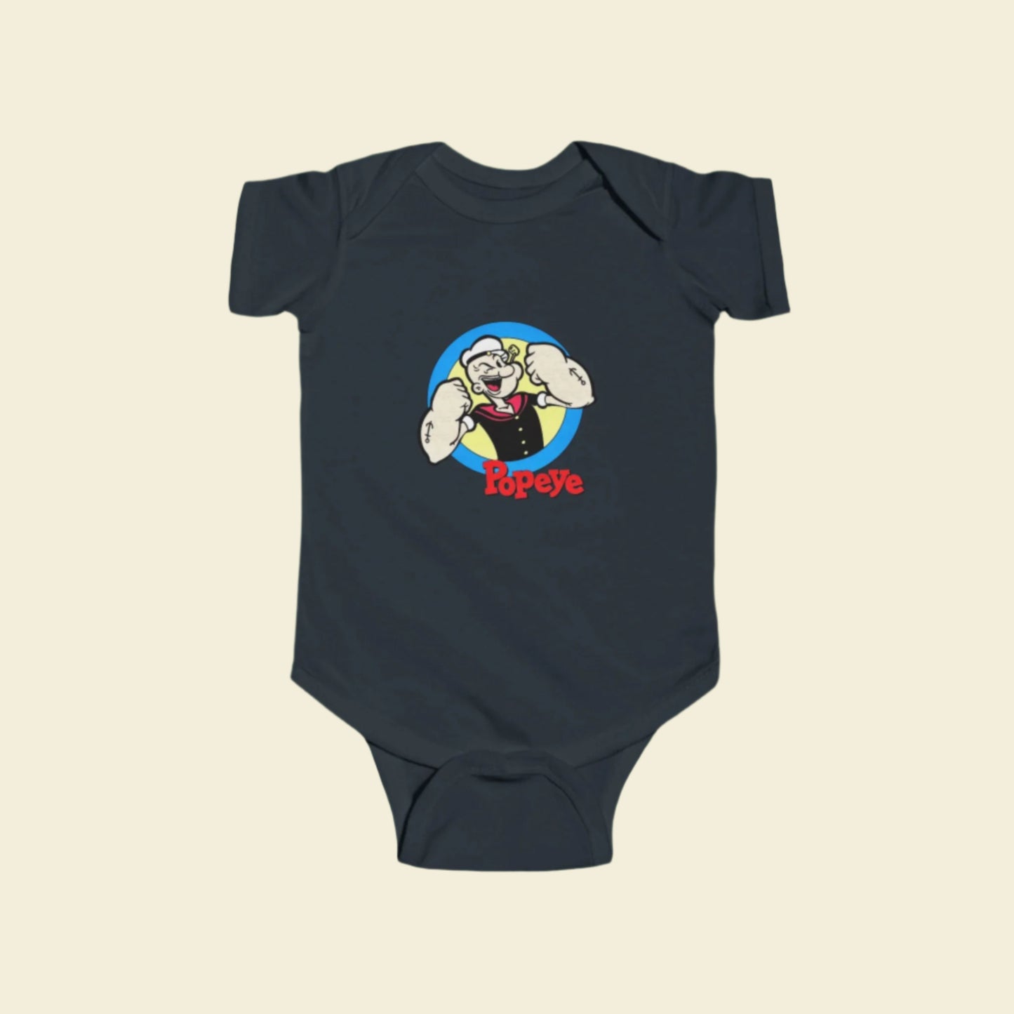 Vintage Cartoon Popeye Baby Onesie 0-3 months. Adorable for Your Little Sailor! 0-3 Months Baby Boy Clothes. Baby Shower.