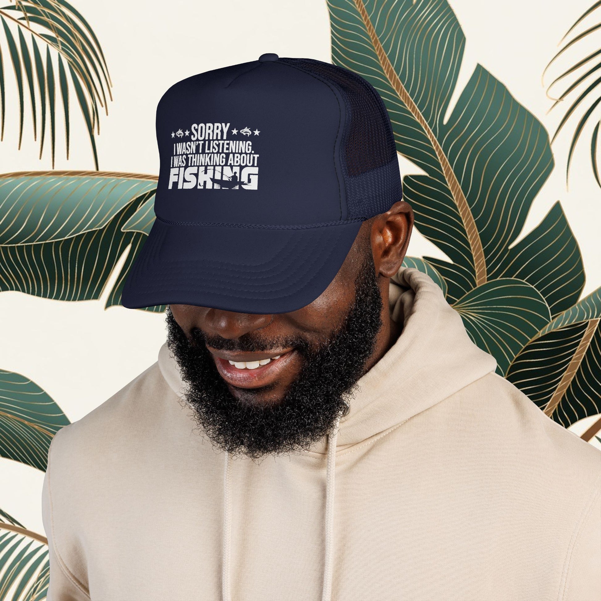 Funny Fishing Trucker Hat: Adjustable Mesh Baseball Cap | Outdoor Fishing Hat for Men & Women