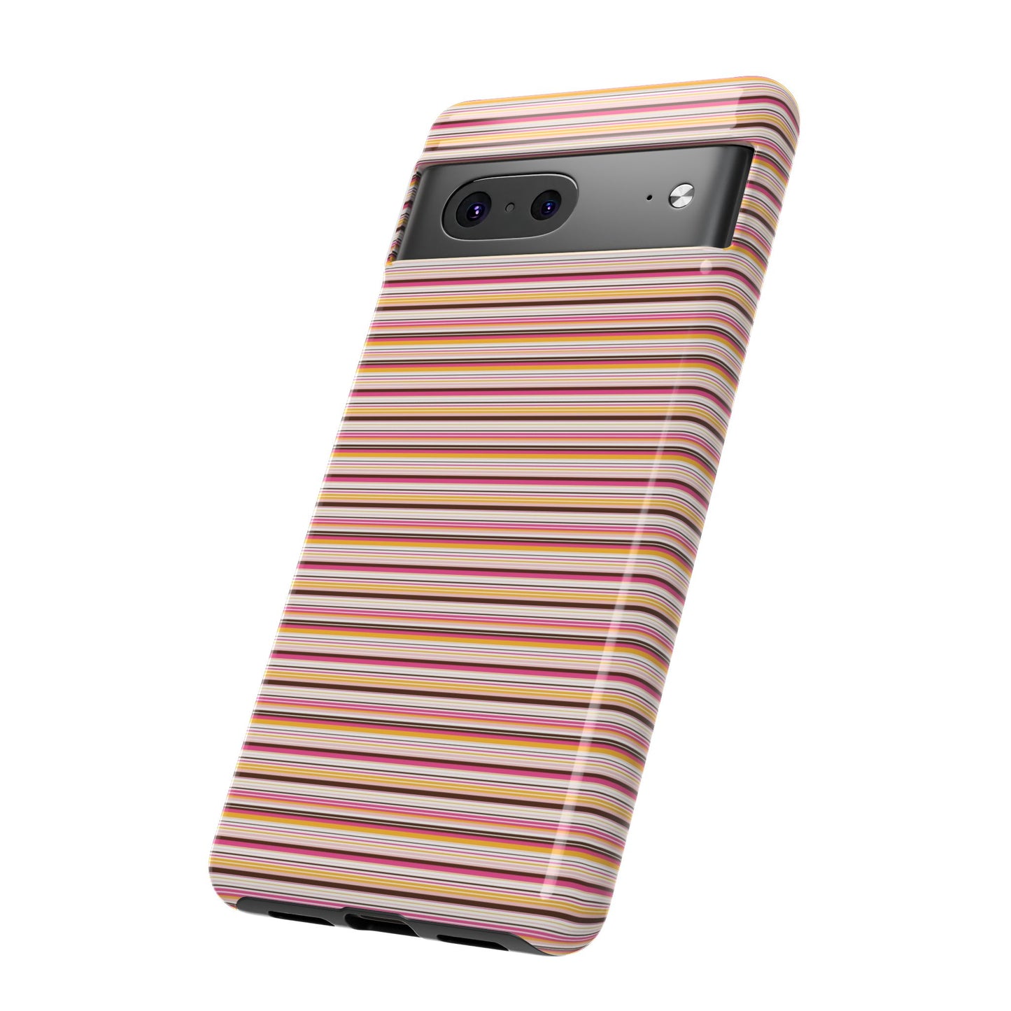 Retro Stripe Phone Case – Vintage Protective iPhone & Samsung Case with Wireless Charging