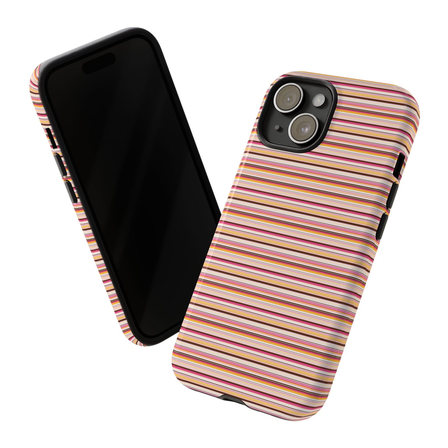 Retro Stripe Phone Case – Vintage Protective iPhone & Samsung Case with Wireless Charging