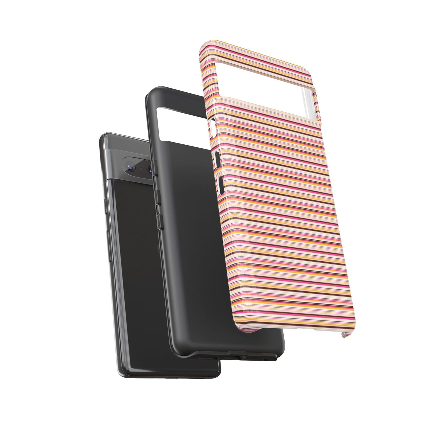 Retro Stripe Phone Case – Vintage Protective iPhone & Samsung Case with Wireless Charging