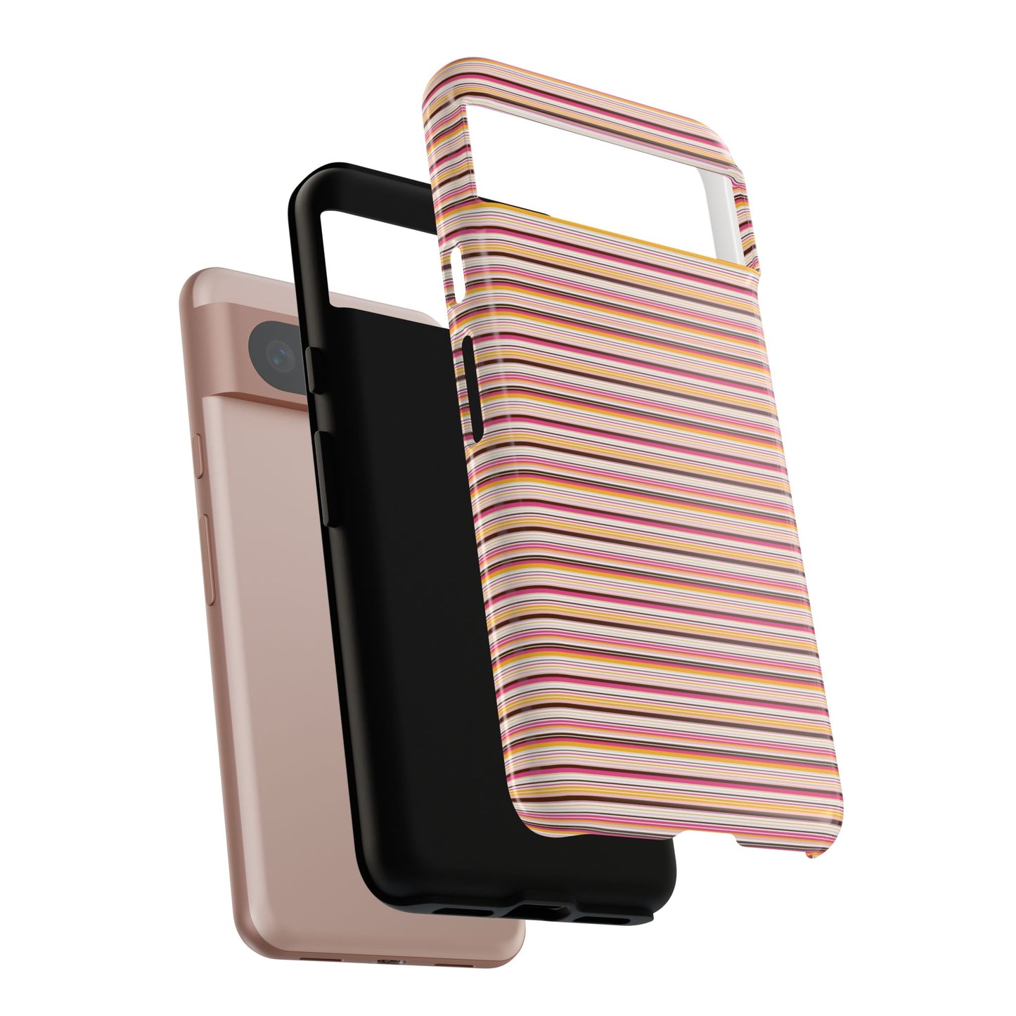 Retro Stripe Phone Case – Vintage Protective iPhone & Samsung Case with Wireless Charging