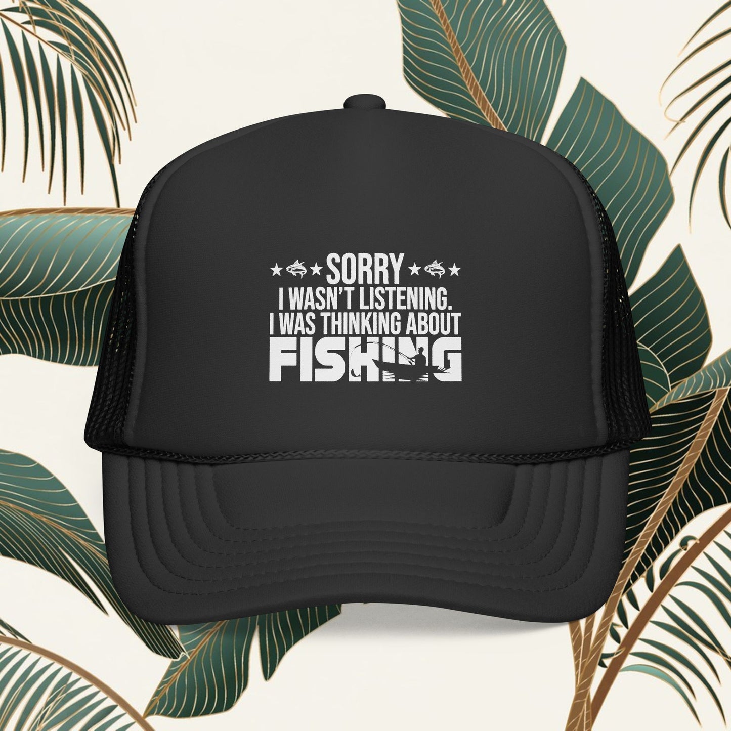Funny Fishing Trucker Hat: Adjustable Mesh Baseball Cap | Outdoor Fishing Hat for Men & Women