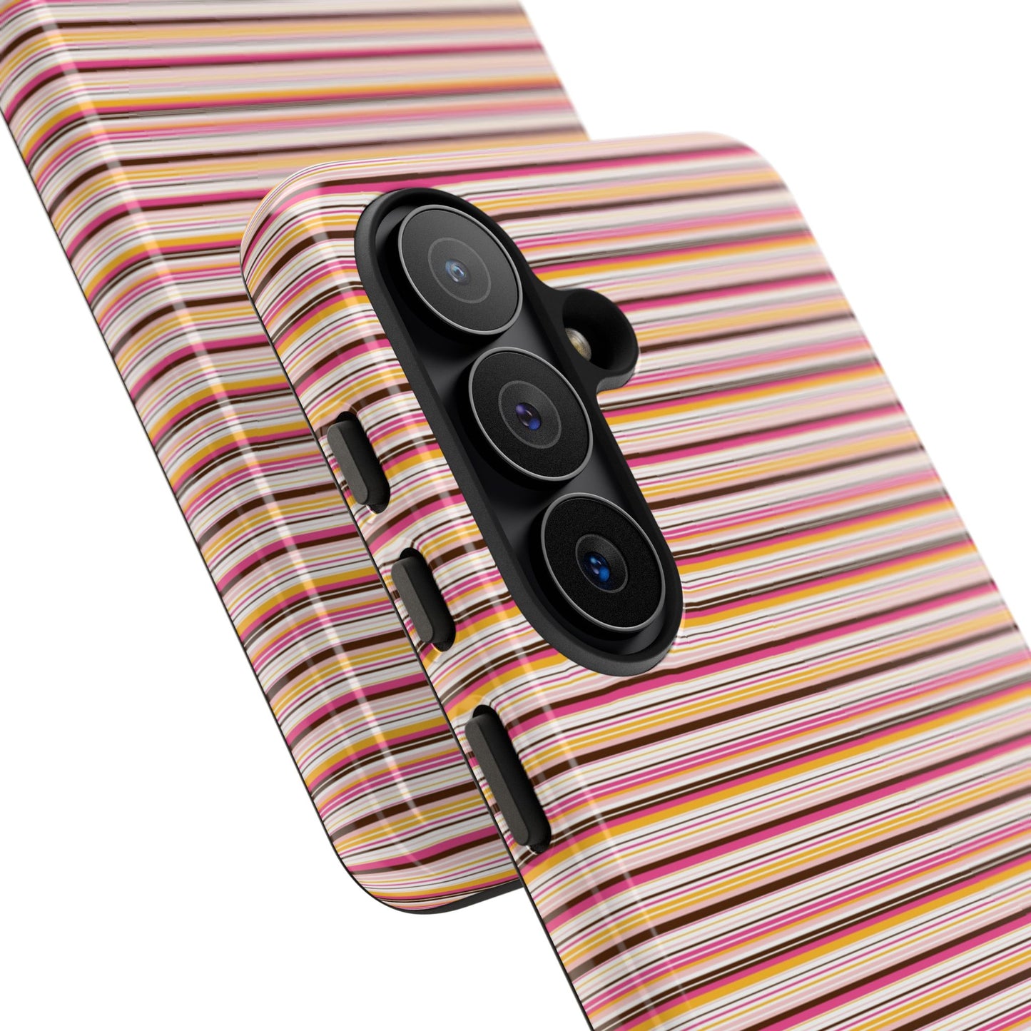 Retro Stripe Phone Case – Vintage Protective iPhone & Samsung Case with Wireless Charging