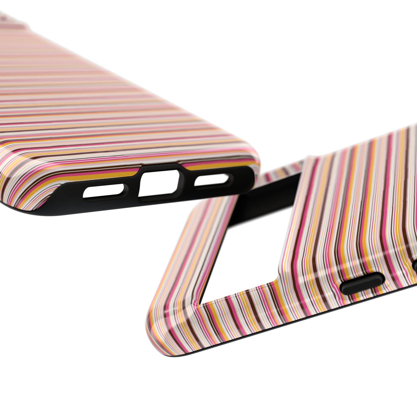 Retro Stripe Phone Case – Vintage Protective iPhone & Samsung Case with Wireless Charging